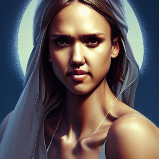 Stable Diffusion prompt: Jessica alba as a heavenly angel...