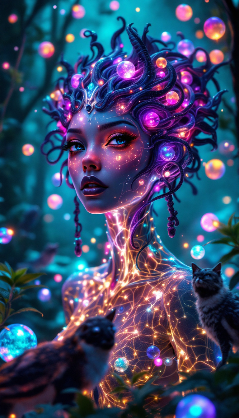 AI generated: FLUX prompt: Surreal 4k painting of a beautiful alien princess ... (FLUX - Landscapes)