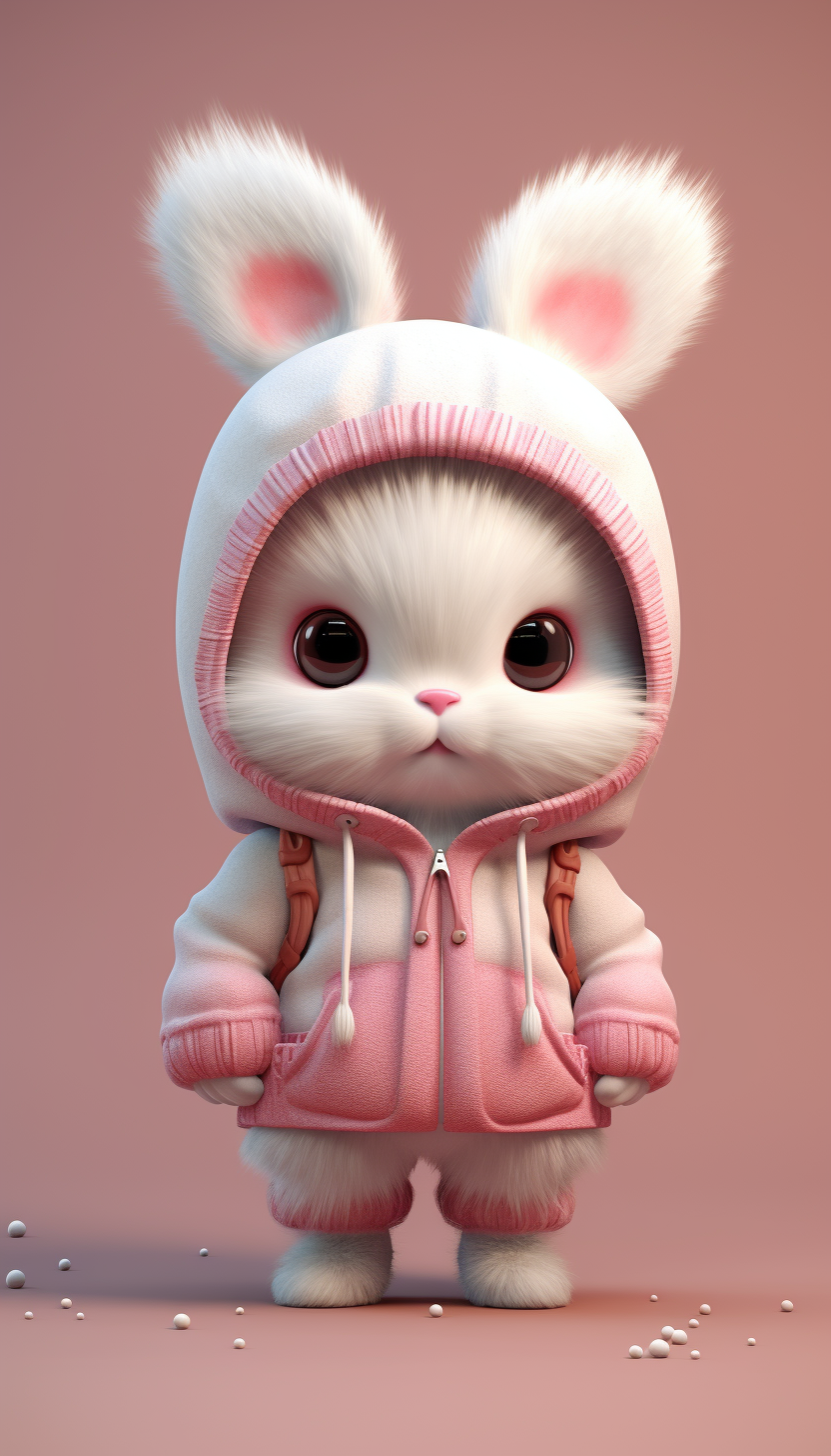 AI generated: Midjourney prompt: cute, chibi, bunny, 3d --ar 4:7 --v 5.2 (Midjourney - Character Design)