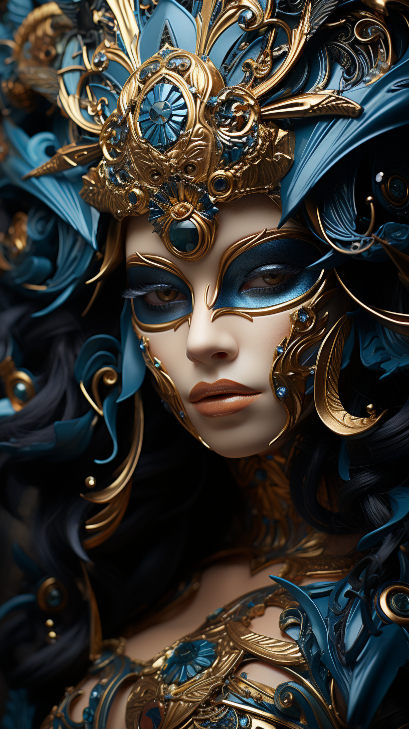 AI generated: Midjourney prompt: fancy, background with borders:: brazilian carniva... (Midjourney - Portraits)