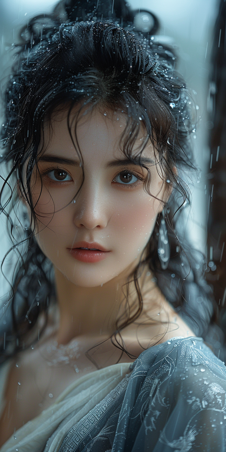 Midjourney prompt: Chinese beauty with delicate facial features and b... - Midjourney