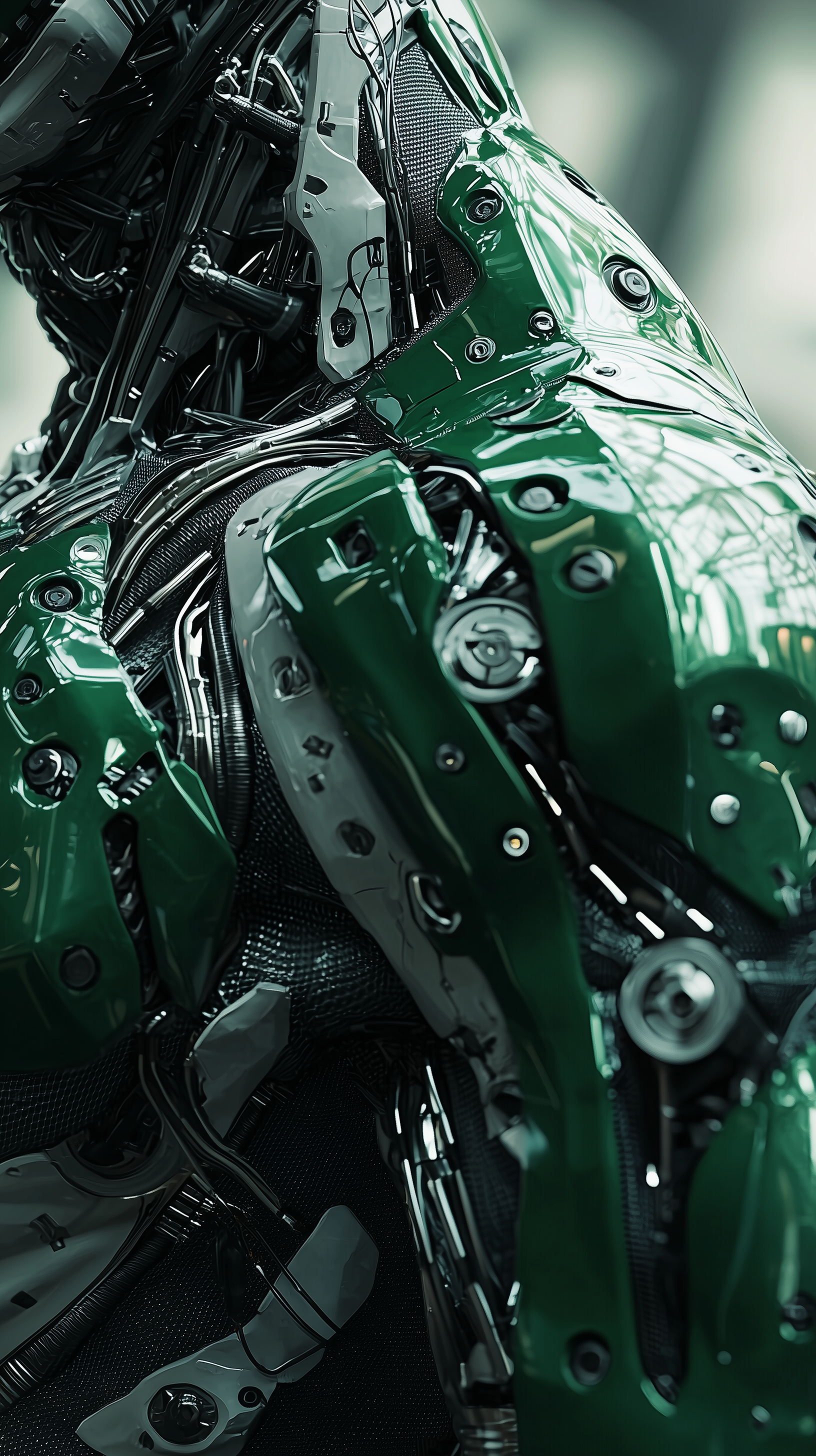 صورة مولدة بالذكاء الاصطناعي: Midjourney prompt: close-up shot, sci-fi concept, shoulder, polished ... (نموذج Midjourney - صور شخصية)
