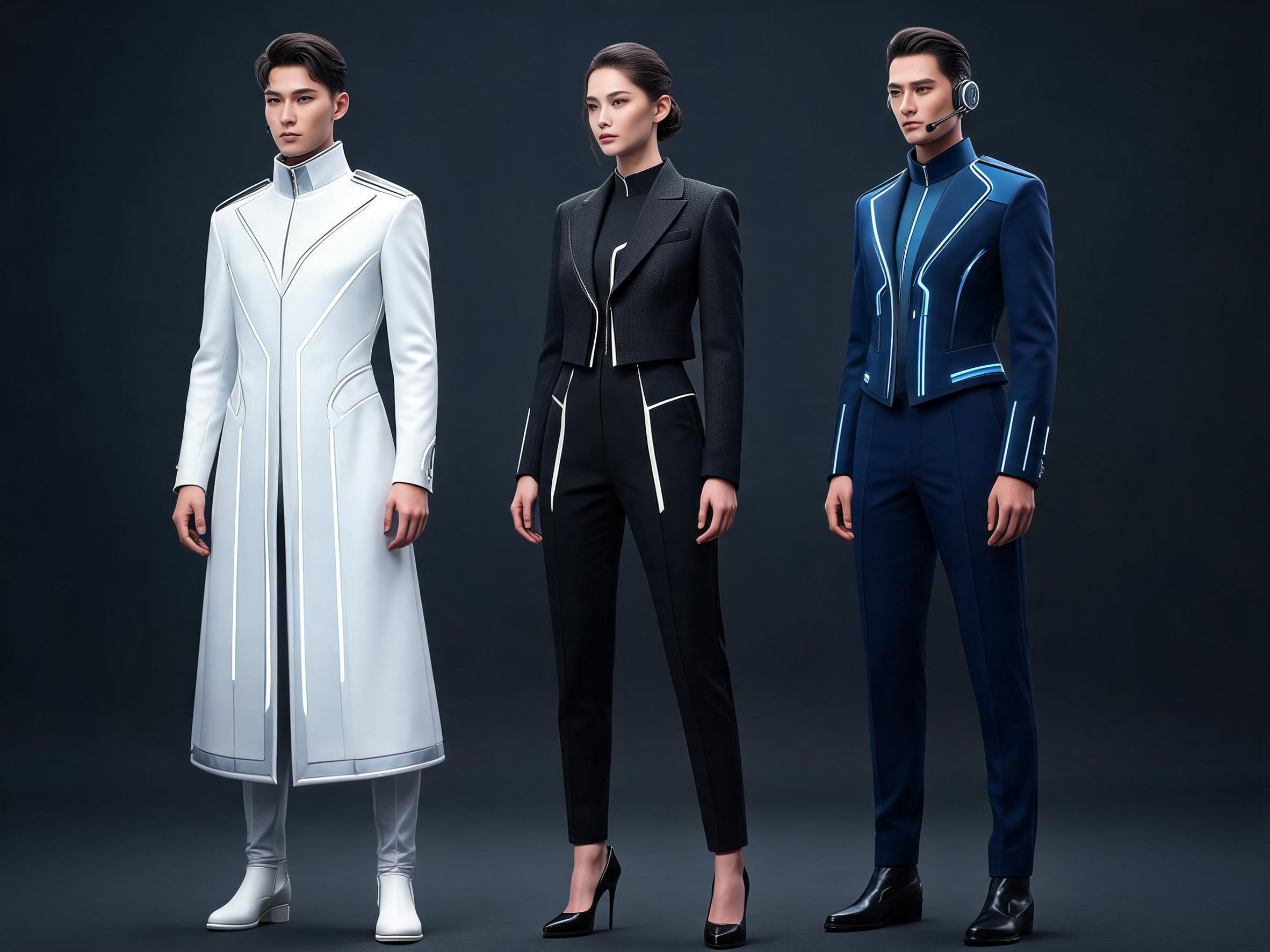 AI generated: Seedream 5 prompt: Create a high-fashion concept sheet of futuristic ... (Seedream 5 - Fashion)