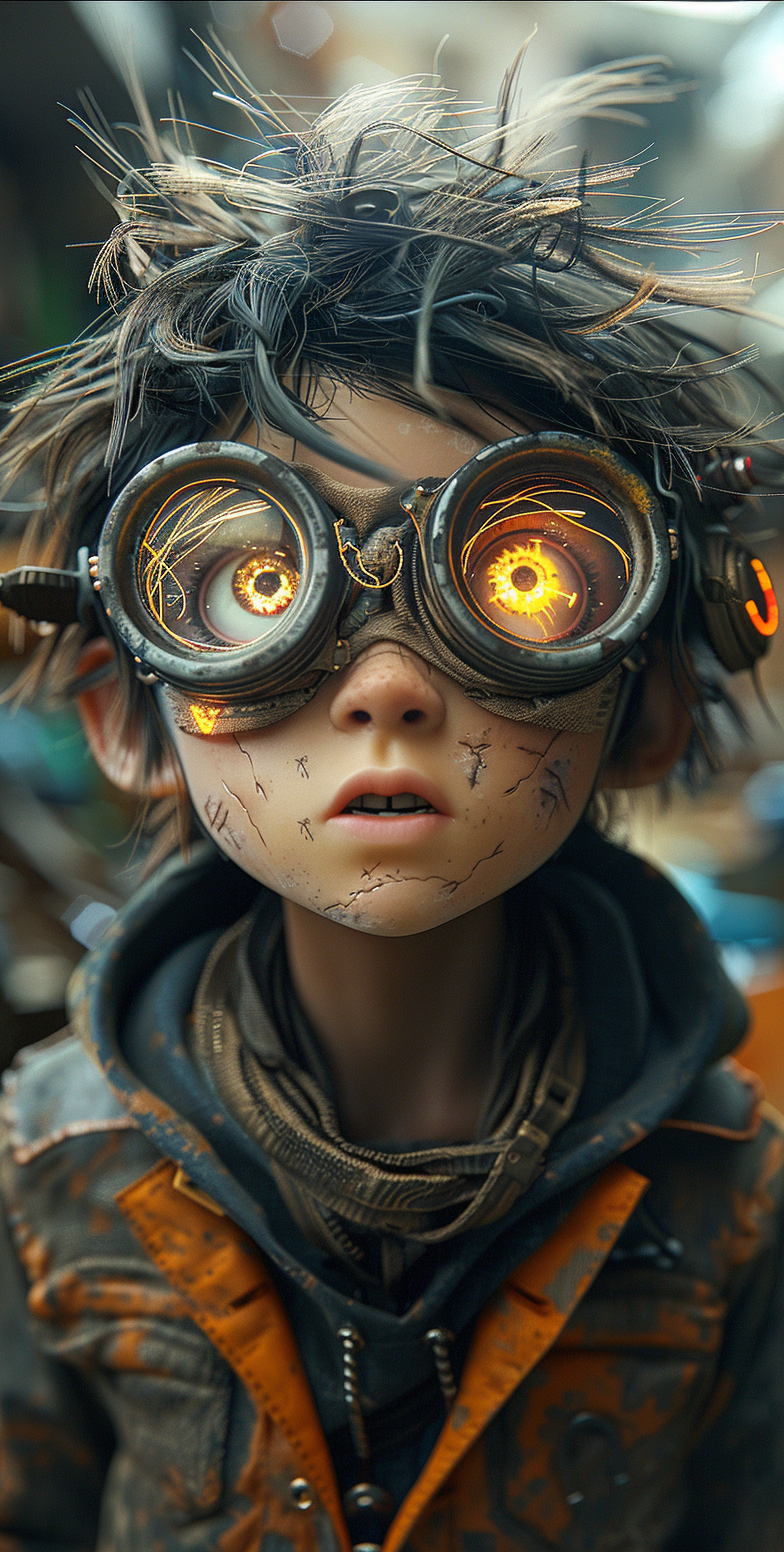 AI generated: Midjourney prompt: A Pixar-style animated portrait of a young, whimsi... (Midjourney - Portraits)