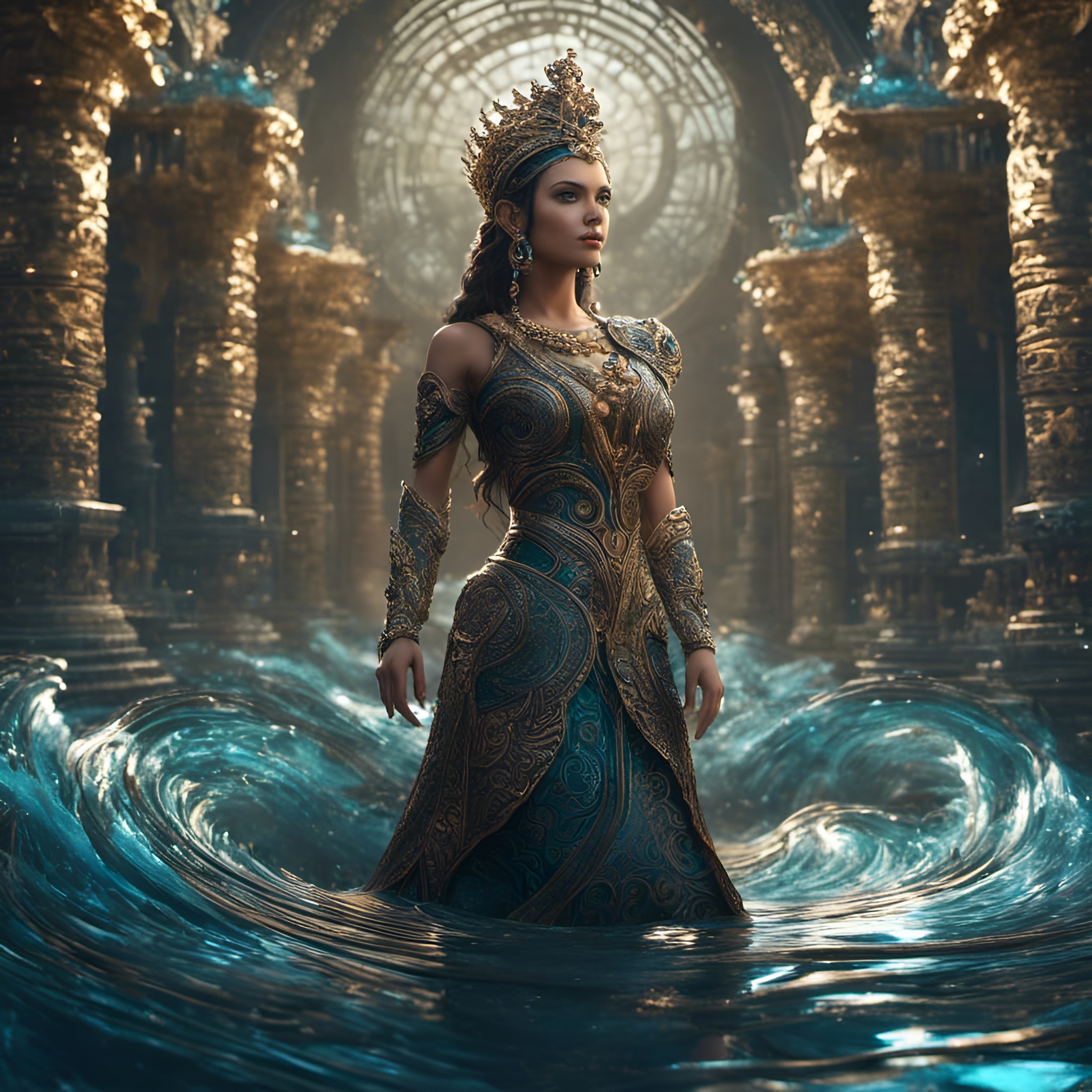 AI generated: Queen of the Waters (Stable Diffusion - Portraits)