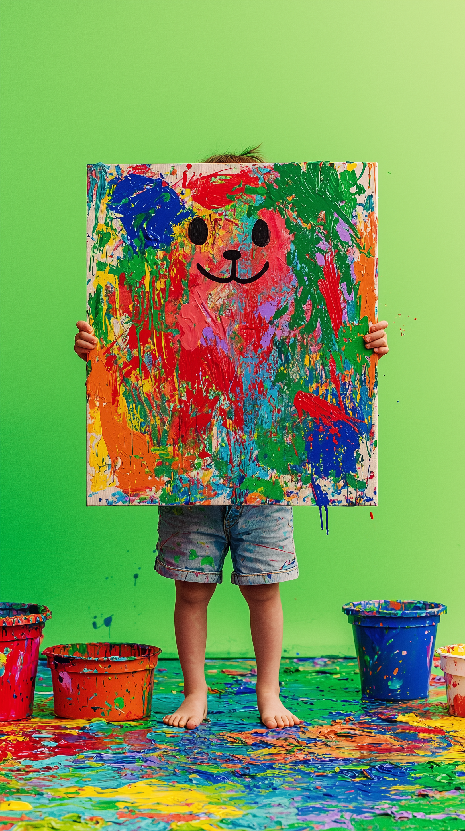 AI generated: Midjourney prompt: vibrant cute animal painting by a child, full body... (Midjourney - Photography)