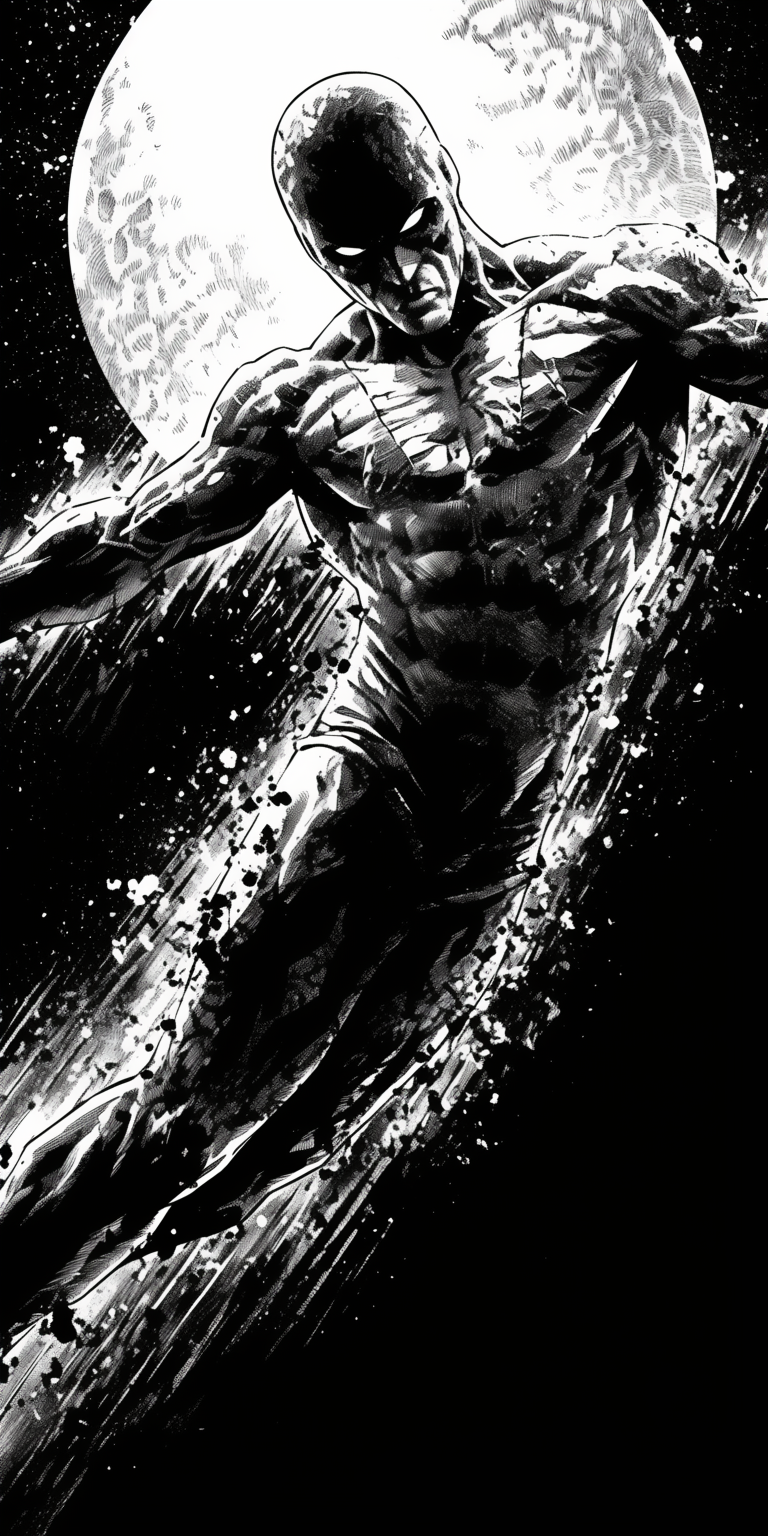صورة مولدة بالذكاء الاصطناعي: Midjourney prompt: comic book art, superhero, highly detailed, in the... (نموذج Midjourney - Character Design)