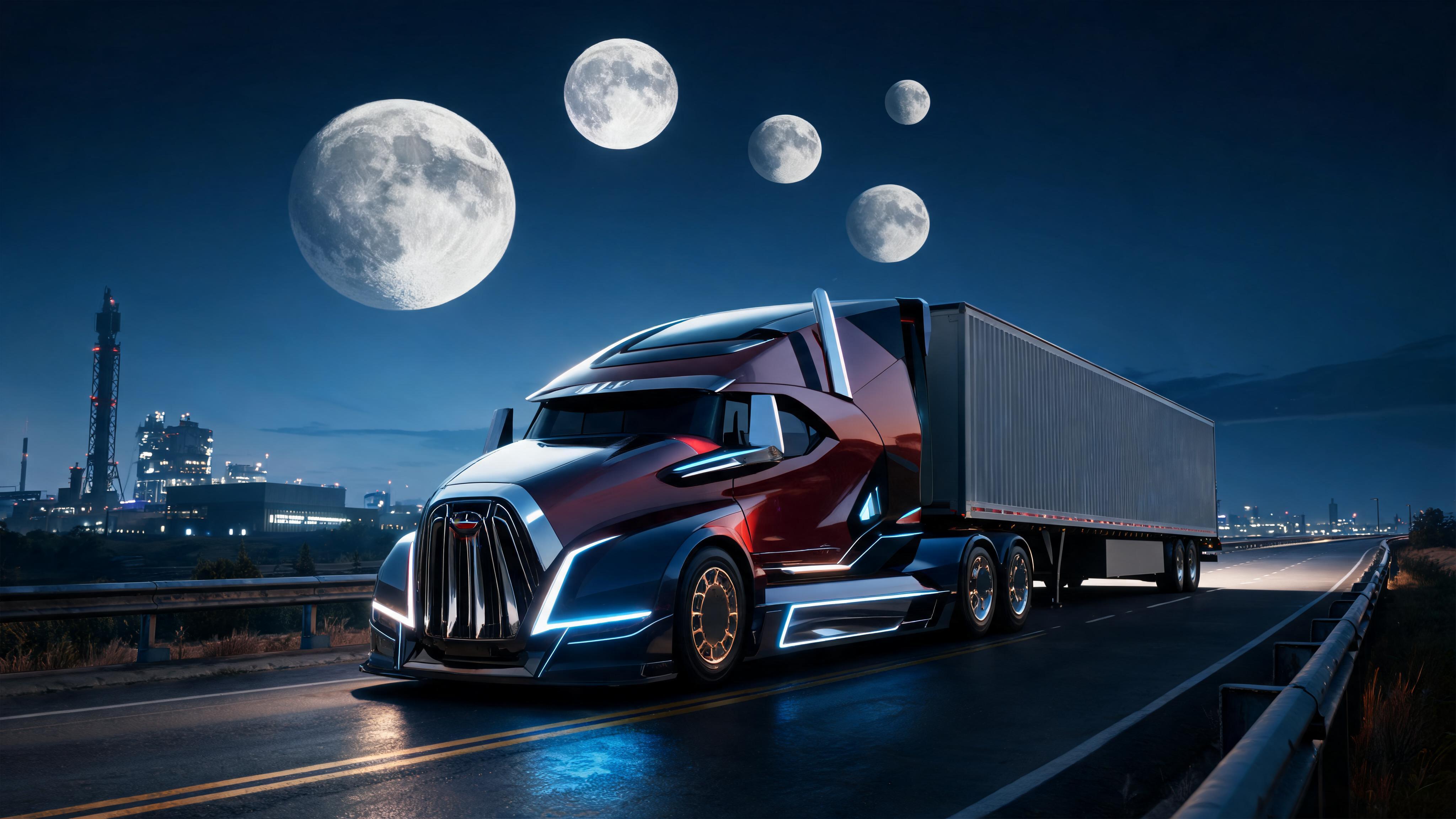 AI generated: Seedream 5 prompt: Create a unique, futuristic semi-truck by combinin... (Seedream 5 - 3D Art & CGI)