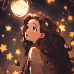 AI generated: Midjourney prompt: A curious explorer, gazing at the stars, in the st... (Midjourney - Anime)