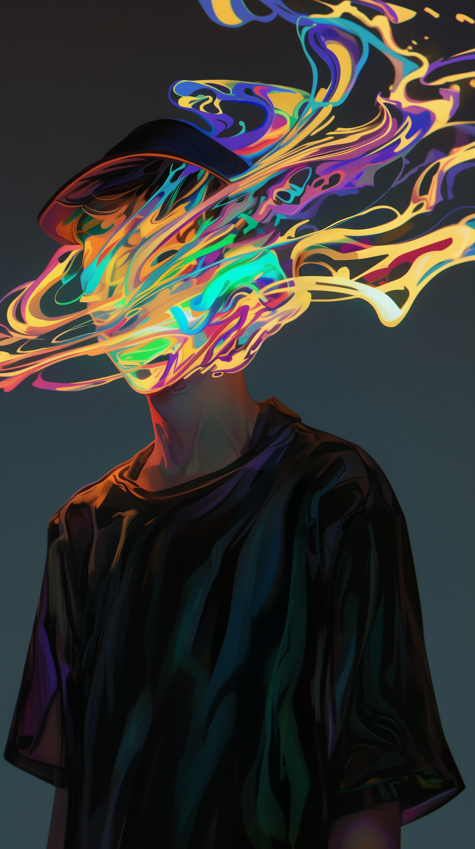 AI generated: whirl of abstract portrait (Midjourney - Concept Art)