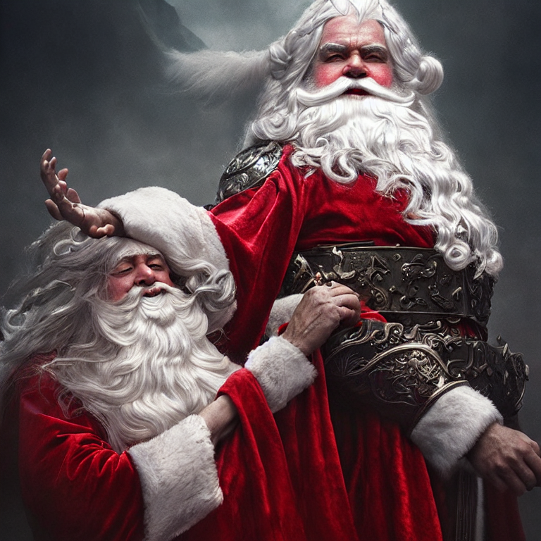 Witcher Santa Stable Diffusion prompt: elden ring style, santa claus, i...