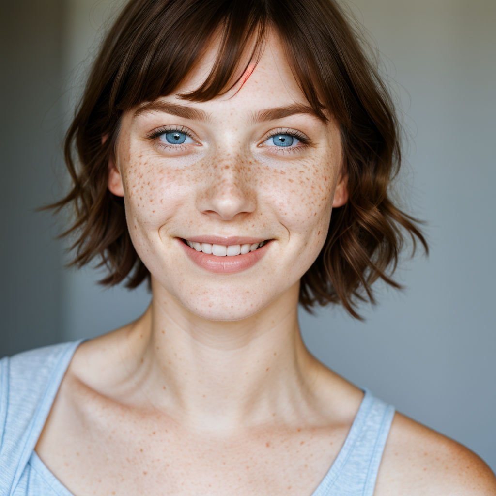 صورة مولدة بالذكاء الاصطناعي: Beautiful freckles (نموذج Stable Diffusion - صور شخصية)