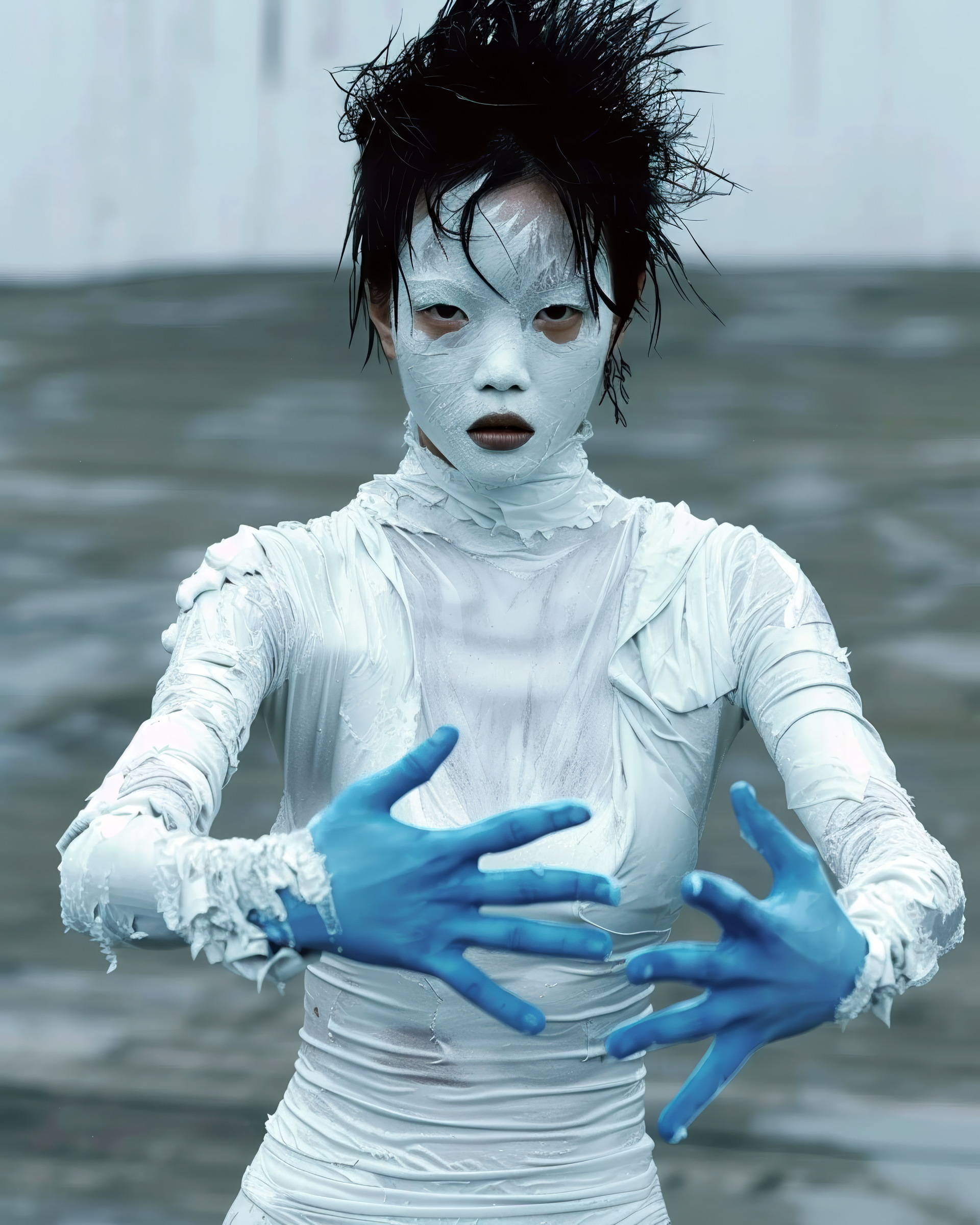 AI generated: Ice coming out. (Midjourney - Fashion)