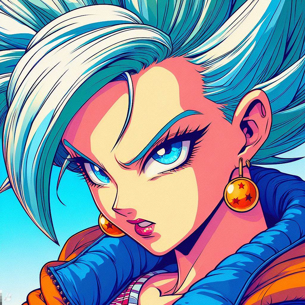 AI generated: bulma dragon ball (Midjourney - Anime)