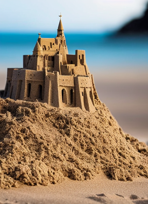 AI generated: Mont Saint Michel sand castle (Stable Diffusion - Photography)