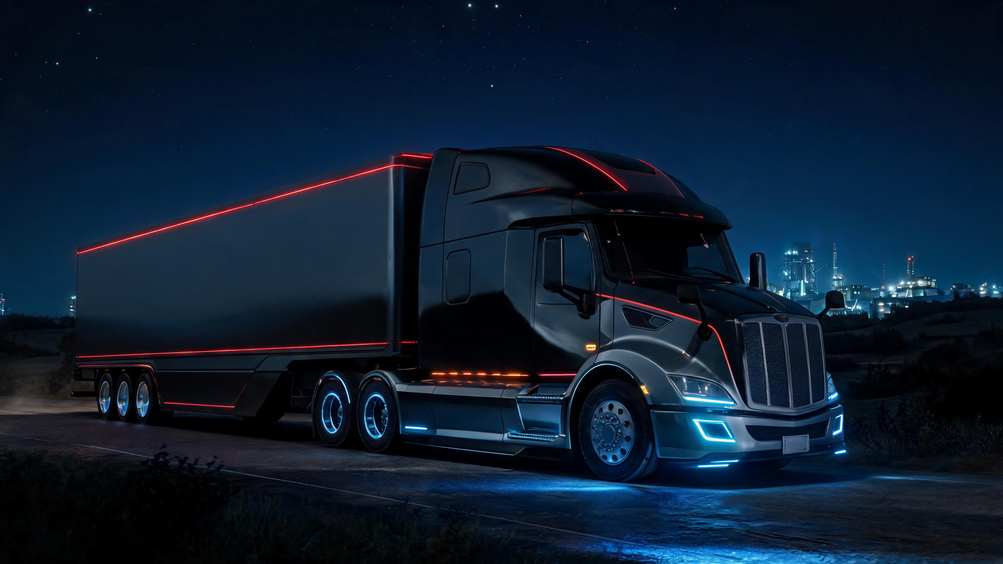AI generated: Seedream 5 prompt: Create a unique, futuristic semi-truck by combinin... (Seedream 5 - 3D Art & CGI)