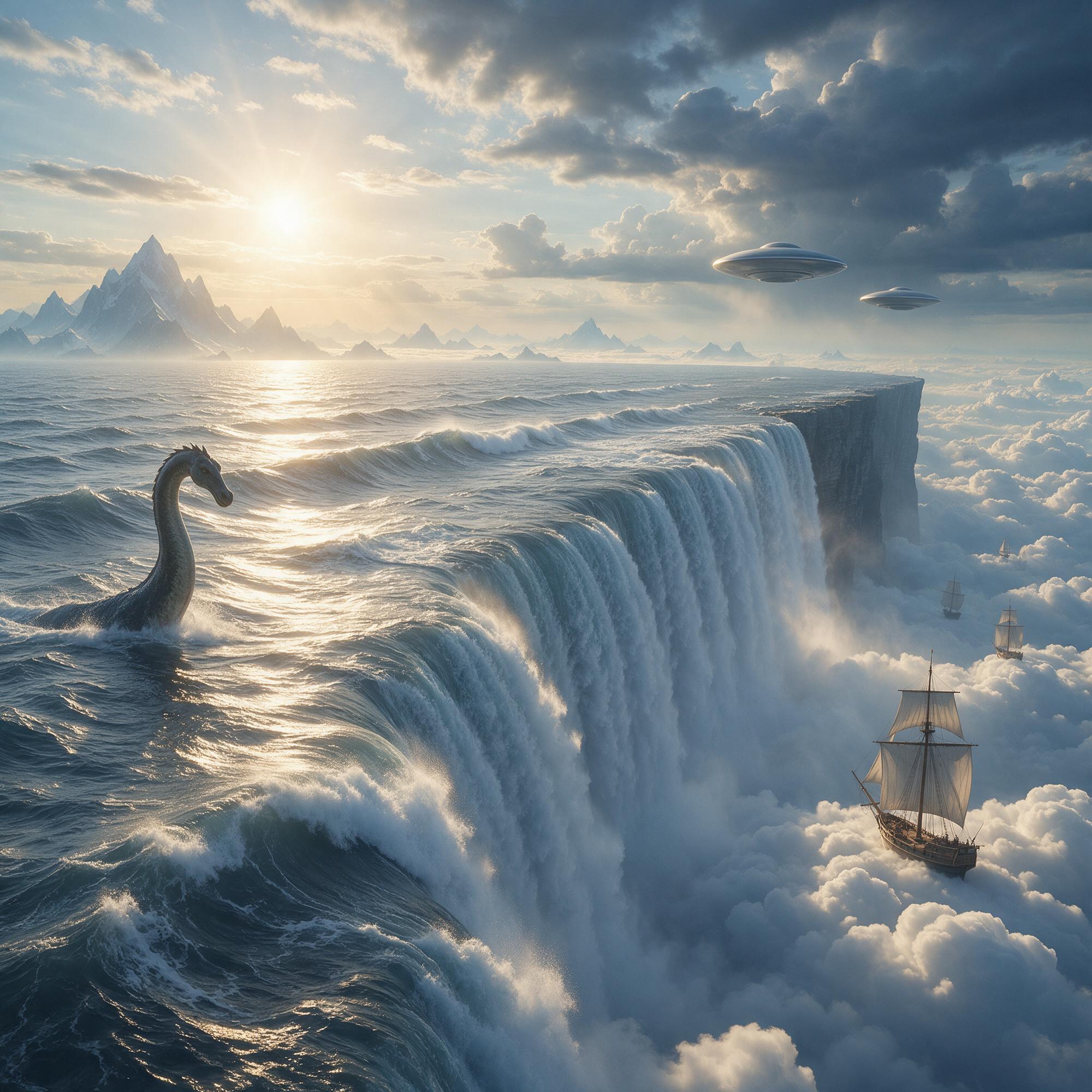 AI generated: Seedream 5 prompt: A breathtaking endless ocean floating high above t... (Seedream 5 - Landscapes)