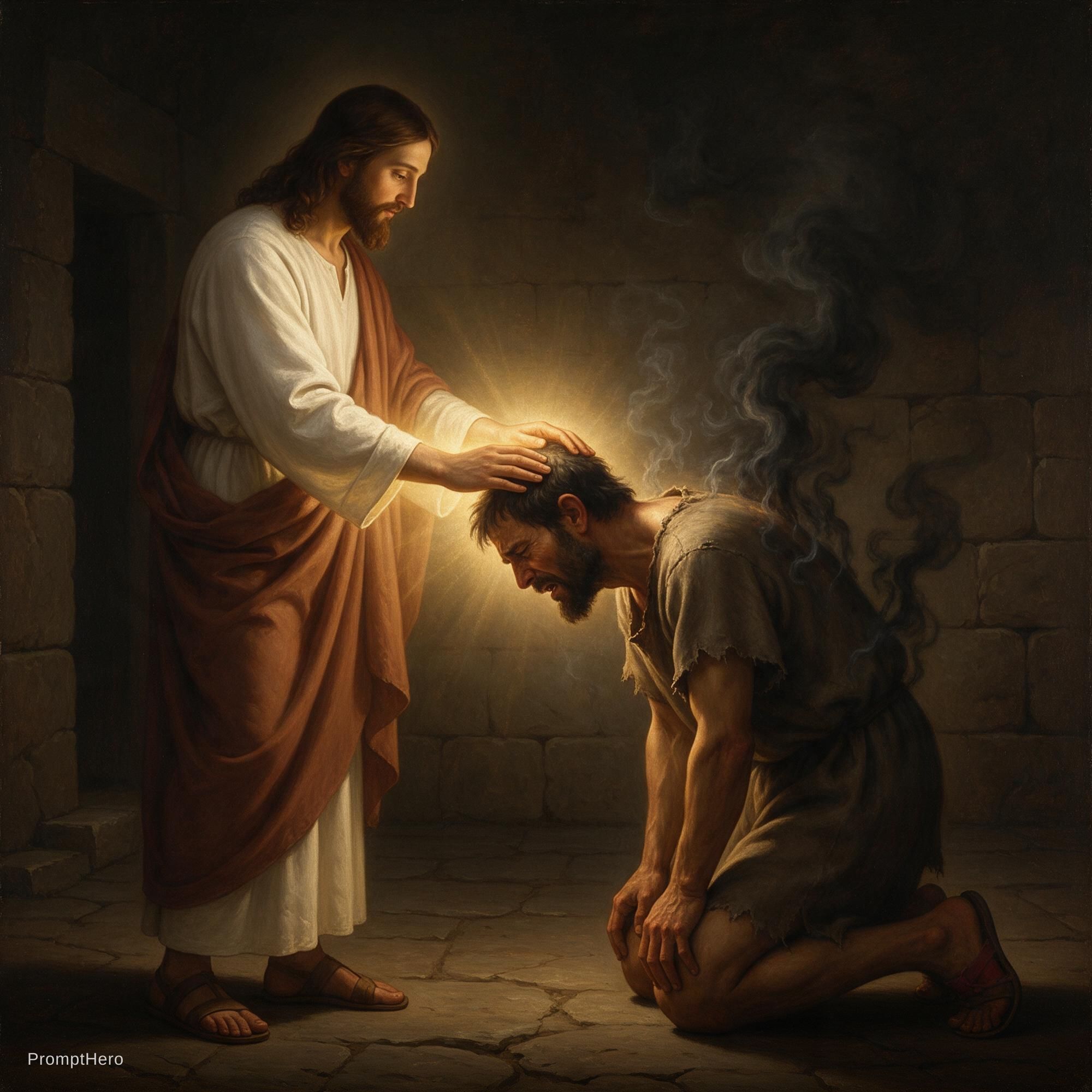 Seedream 5 prompt: Pintura clásica al óleo de Jesús de Nazaret con tú... - Seedream 5