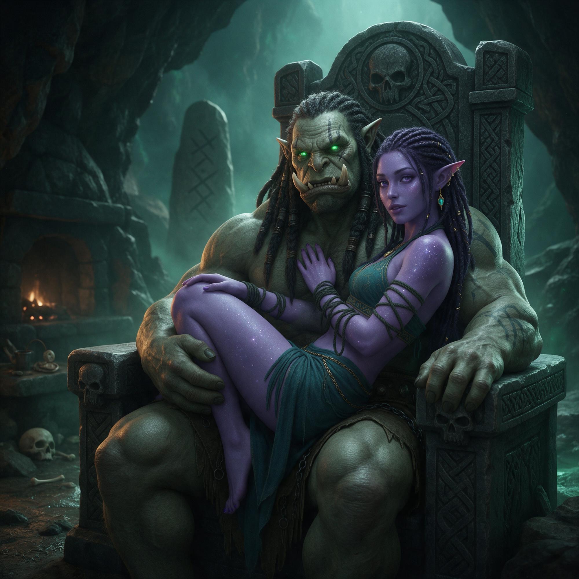 AI generated: Seedream 5 prompt: A petite purple-skinned elf woman with pointed ear... (Seedream 5 - Portraits)