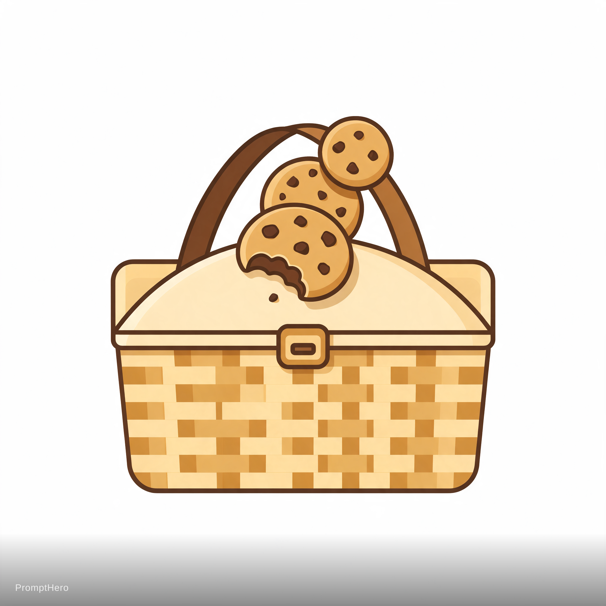 صورة مولدة بالذكاء الاصطناعي: Seedream 5 prompt: Canasta tipo picknick con galletas (نموذج Seedream 5 - فن مفاهيمي)
