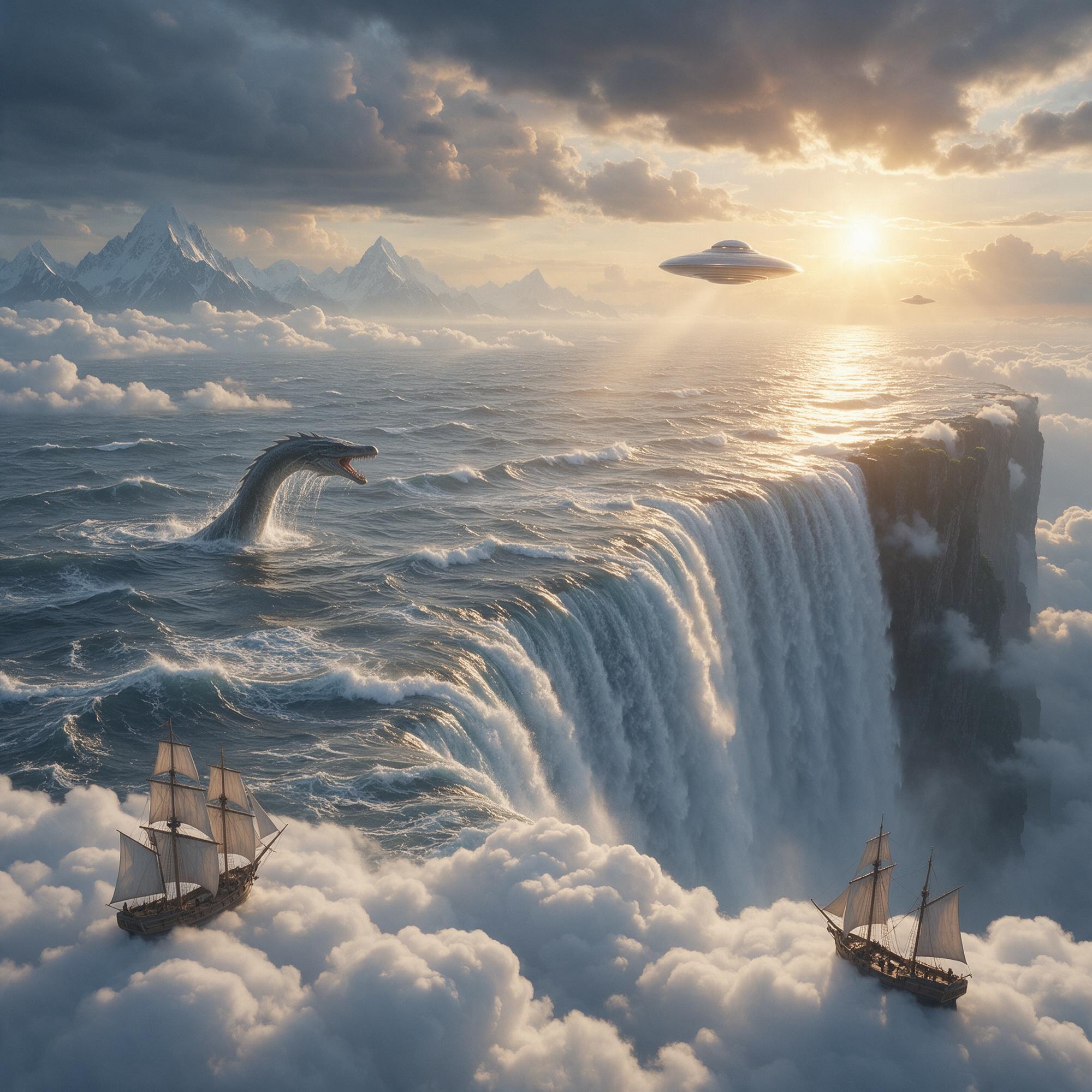 AI generated: Seedream 5 prompt: A breathtaking endless ocean floating high above t... (Seedream 5 - Landscapes)