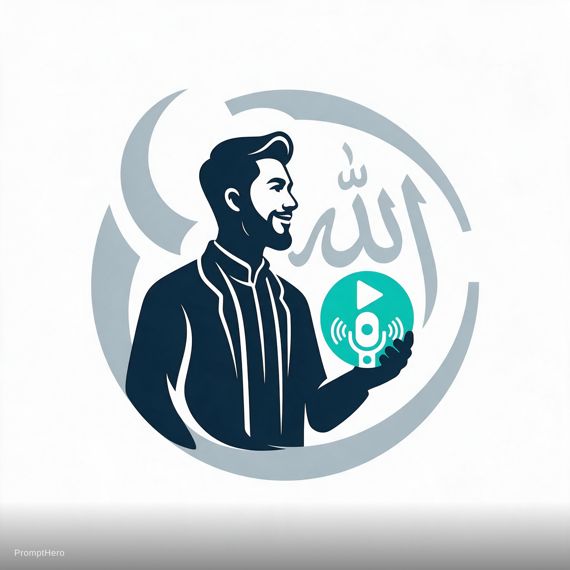 صورة مولدة بالذكاء الاصطناعي: Seedream 5 prompt: Young ustaz media da'awa i want the logo design t... (نموذج Seedream 5 - شعارات وتصميم)
