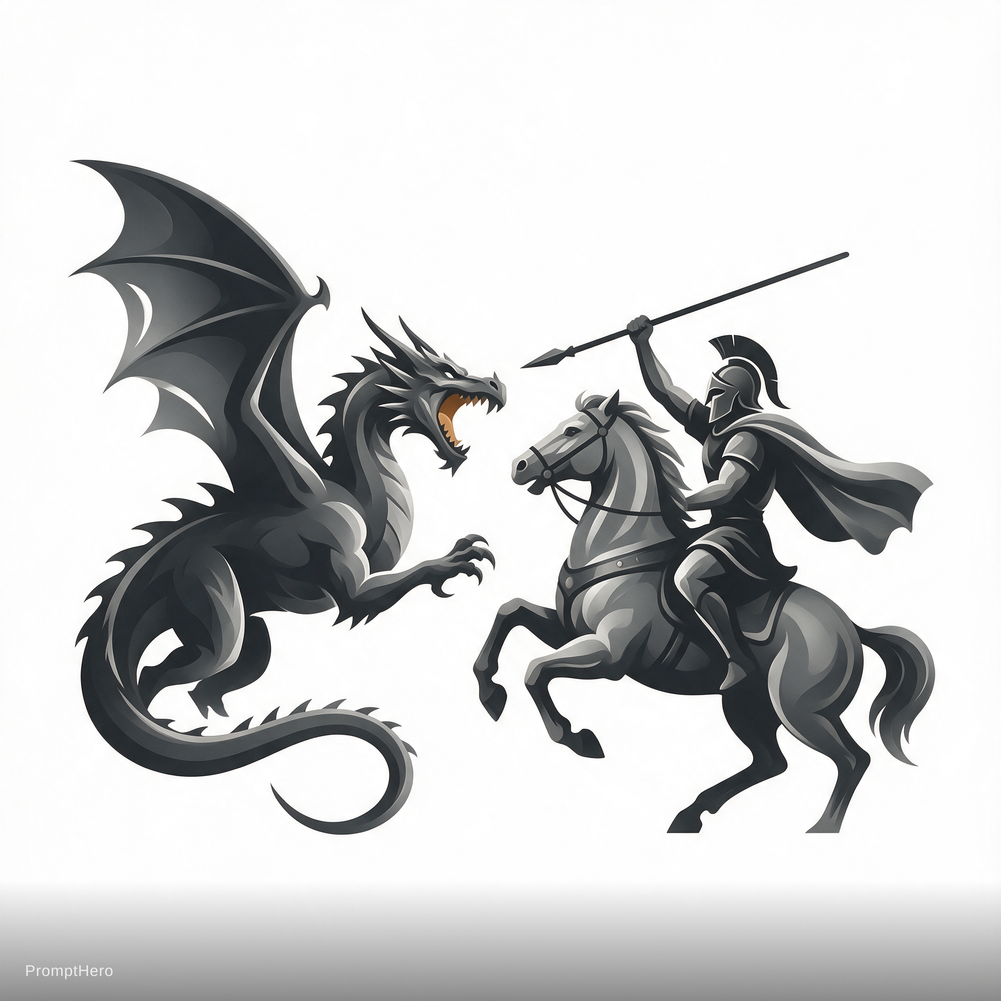 صورة مولدة بالذكاء الاصطناعي: Seedream 5 prompt: A dragon fighting a man (نموذج Seedream 5 - صور شخصية)