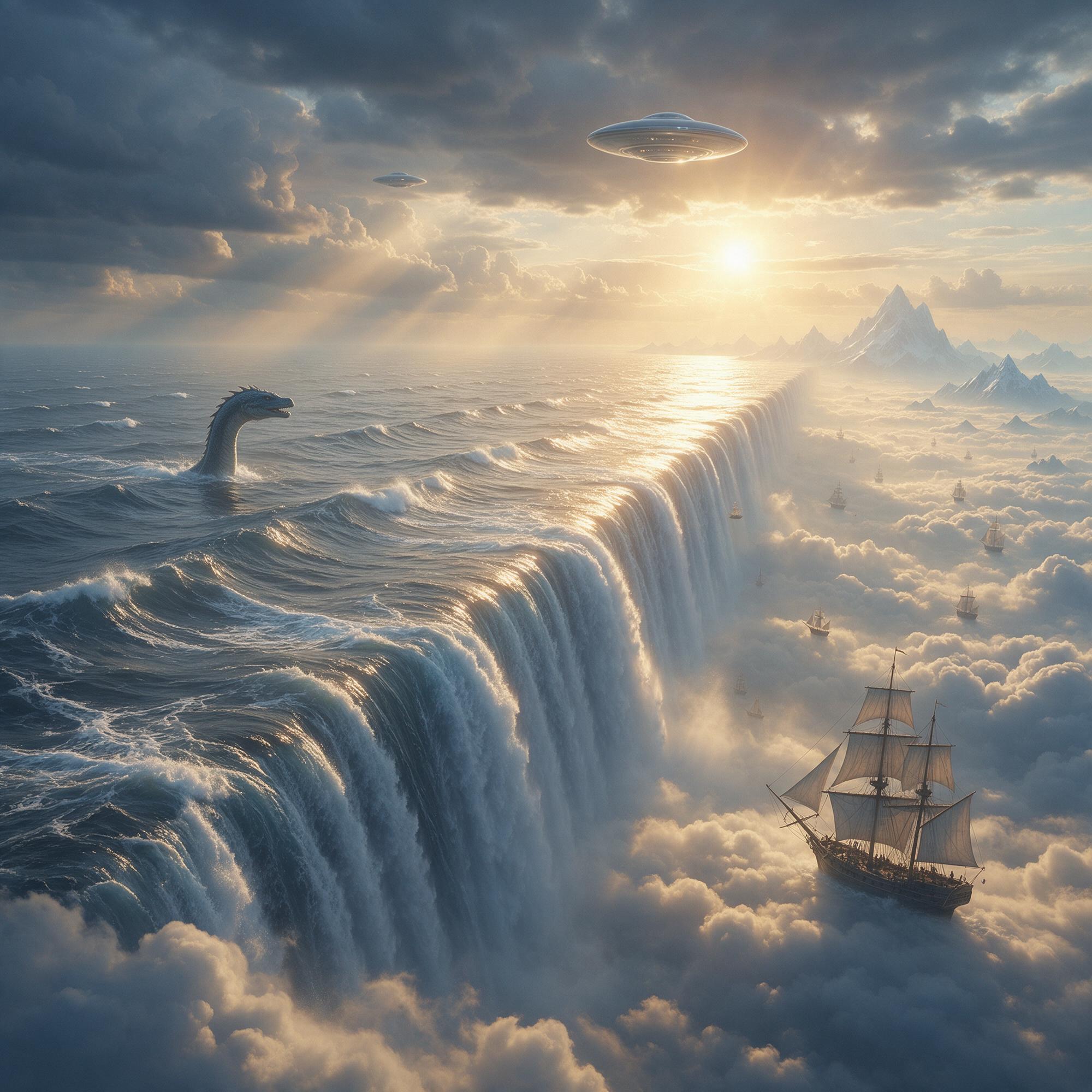 AI generated: Seedream 5 prompt: A breathtaking endless ocean floating high above t... (Seedream 5 - Landscapes)