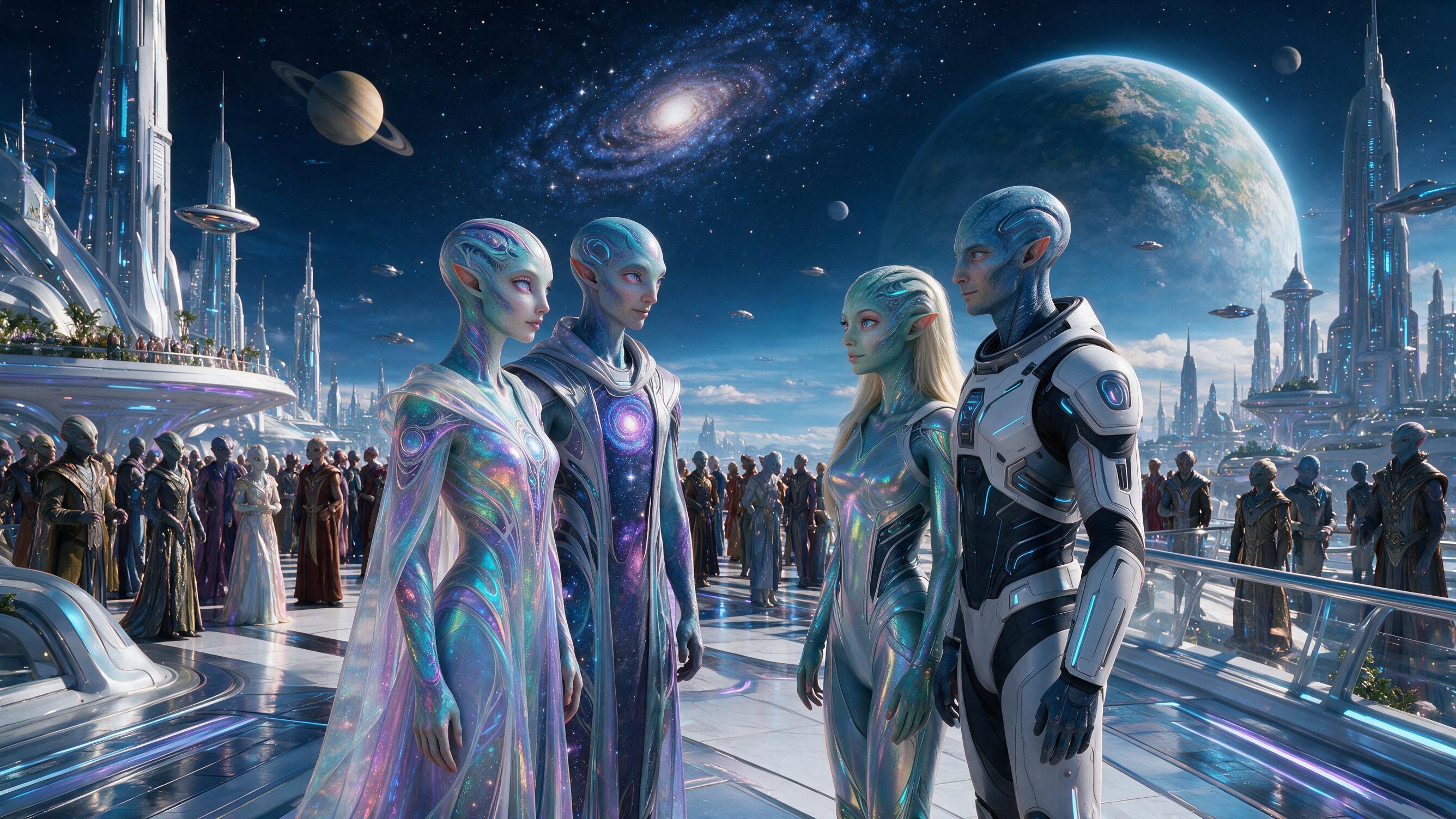 AI generated: Seedream 5 prompt: Show as one image: different species, Males and Fe... (Seedream 5 - Concept Art)