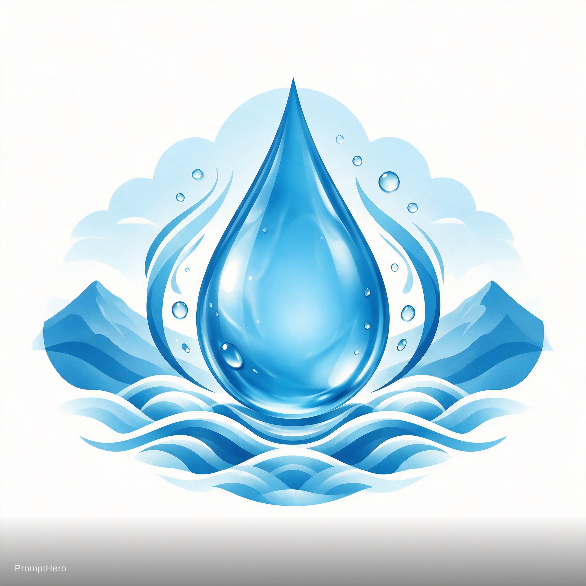 صورة مولدة بالذكاء الاصطناعي: Seedream 5 prompt: drinking water, waterdrop, blue natural background (نموذج Seedream 5 - فن مفاهيمي)
