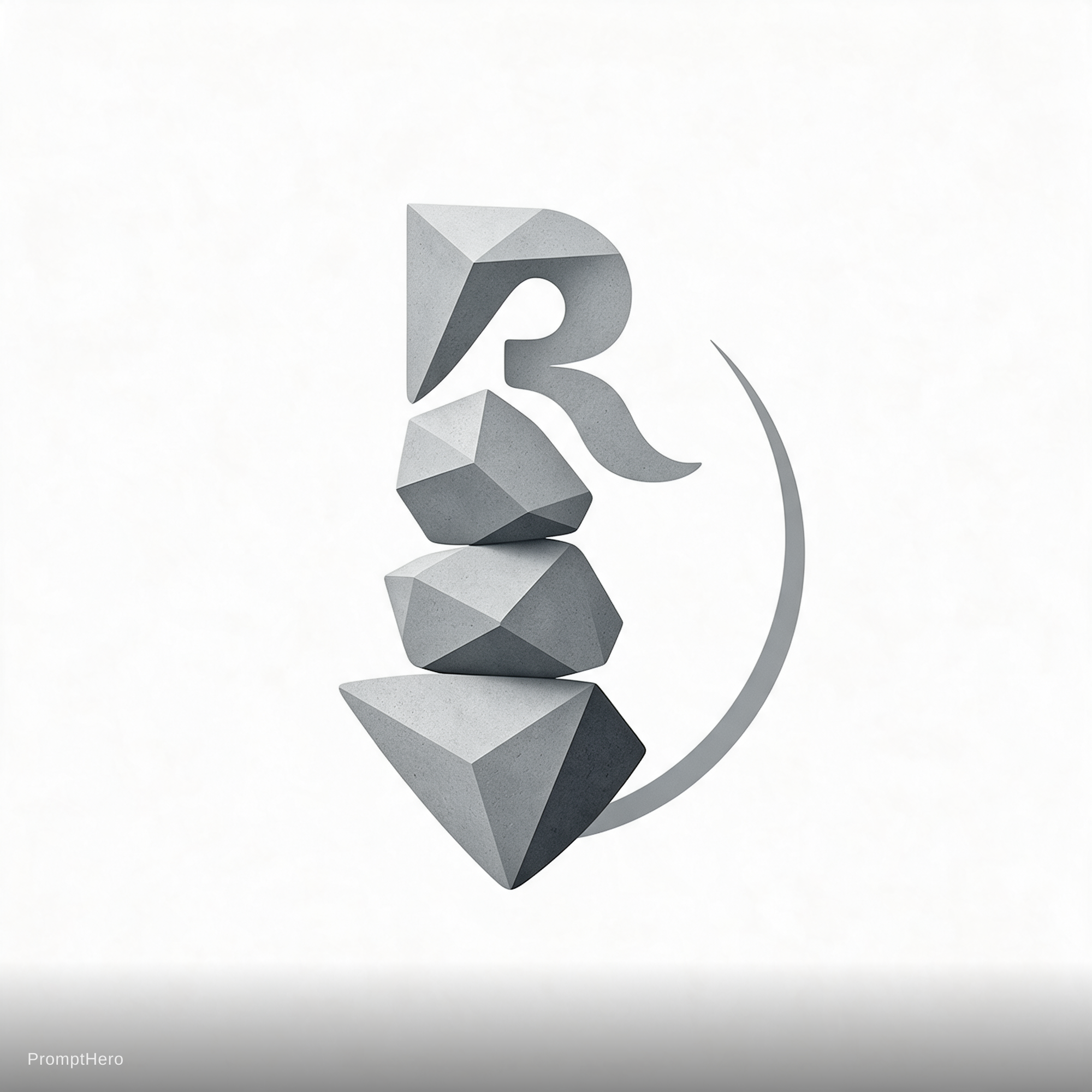 AI generated: Seedream 5 prompt: Logotipo de Rocas Concreto Artesanal (Seedream 5 - Concept Art)