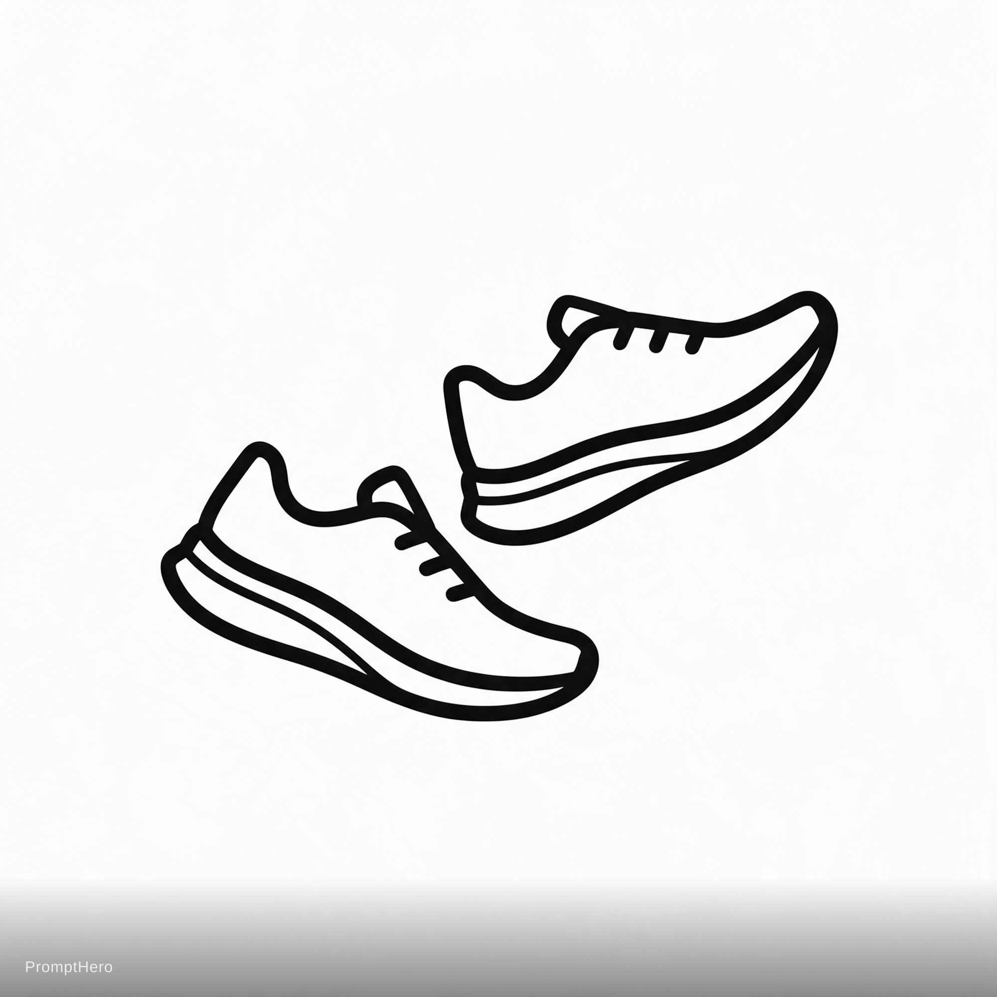 صورة مولدة بالذكاء الاصطناعي: Seedream 5 prompt: a running shoe, 2d outline, in running pose, one p... (نموذج Seedream 5 - فن مفاهيمي)