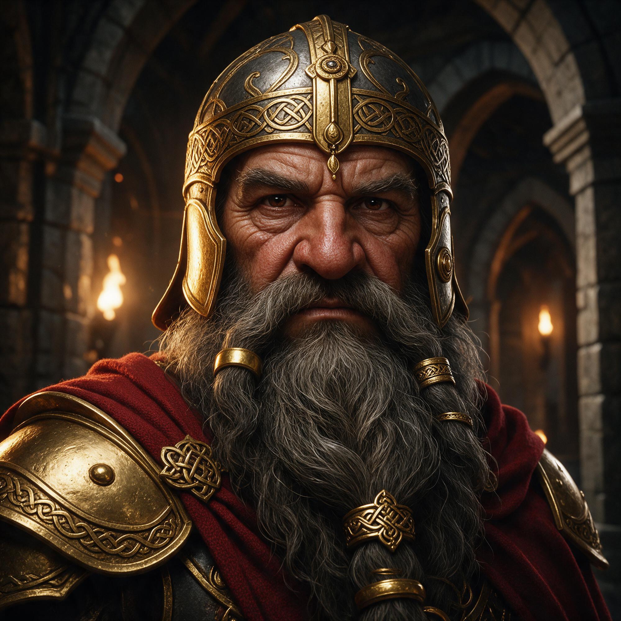 صورة مولدة بالذكاء الاصطناعي: Seedream 5 prompt: A close-up portrait of an old wise dwarf, weathere... (نموذج Seedream 5 - صور شخصية)