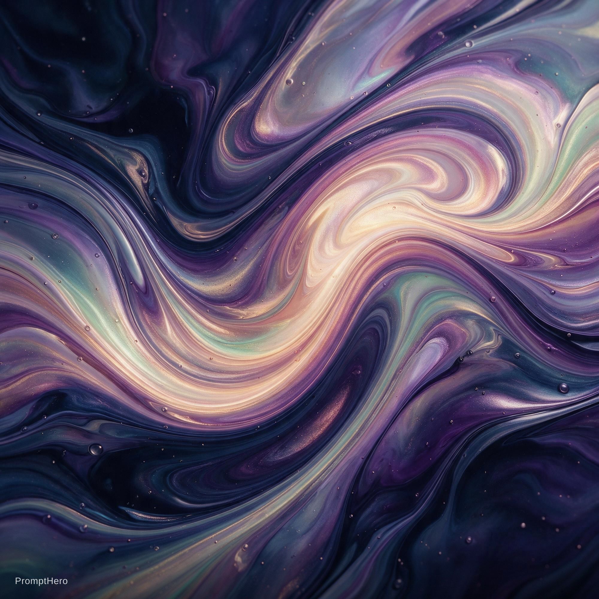 صورة مولدة بالذكاء الاصطناعي: Seedream 5 prompt: Soul-inspired fluid swirls (نموذج Seedream 5 - فن مفاهيمي)