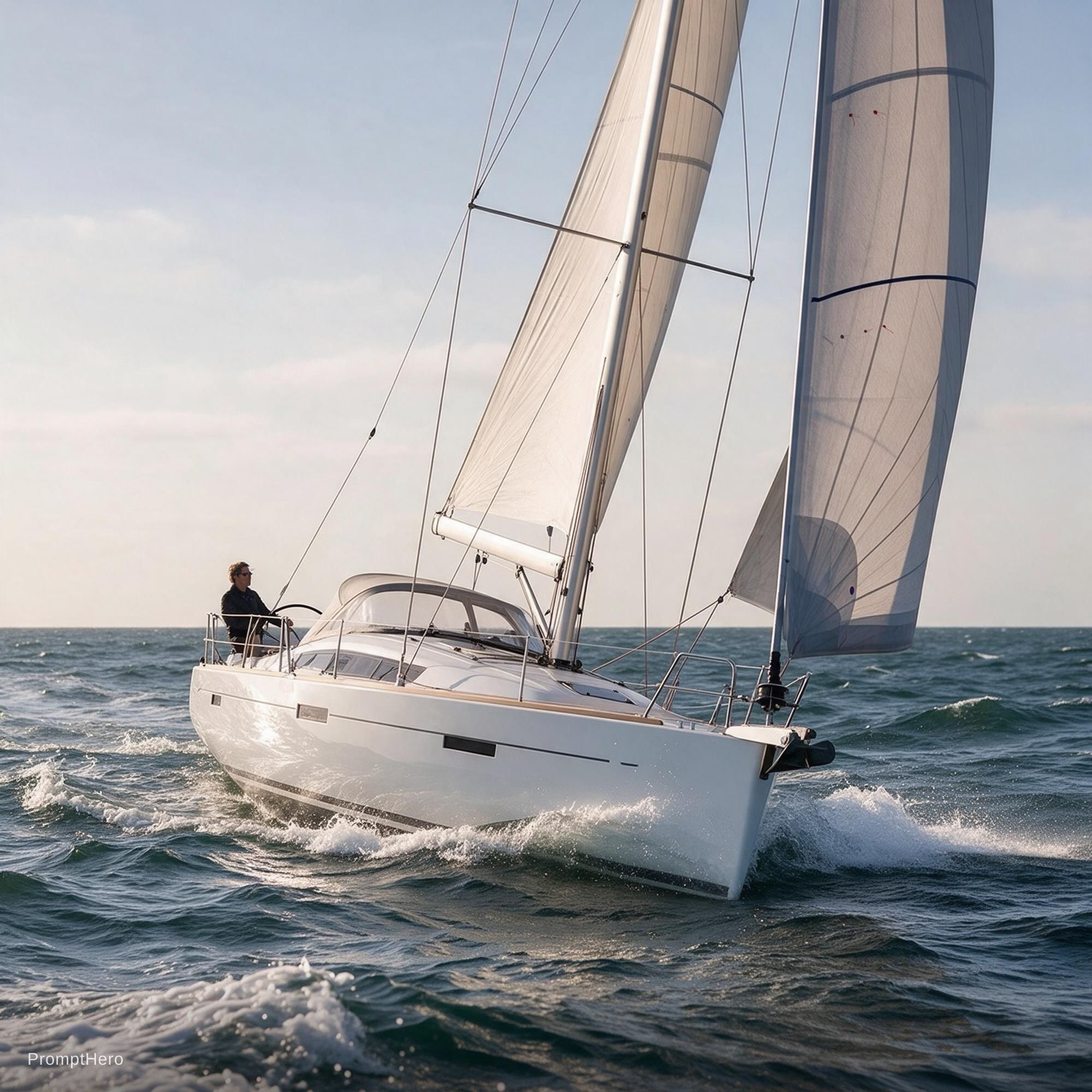 Seedream 5 prompt: sea waves with a nice yacht and me sailing it - Seedream 5