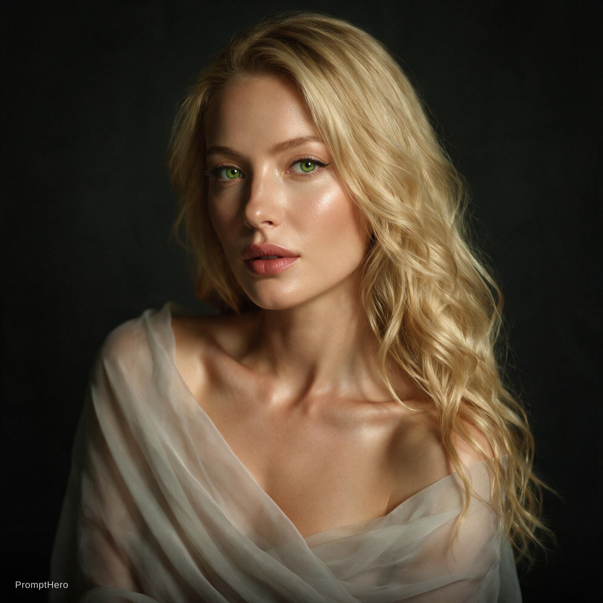 AI generated: Hero prompt: Cinematic portrait of a woman with long, wavy blon... (Hero - Portraits)