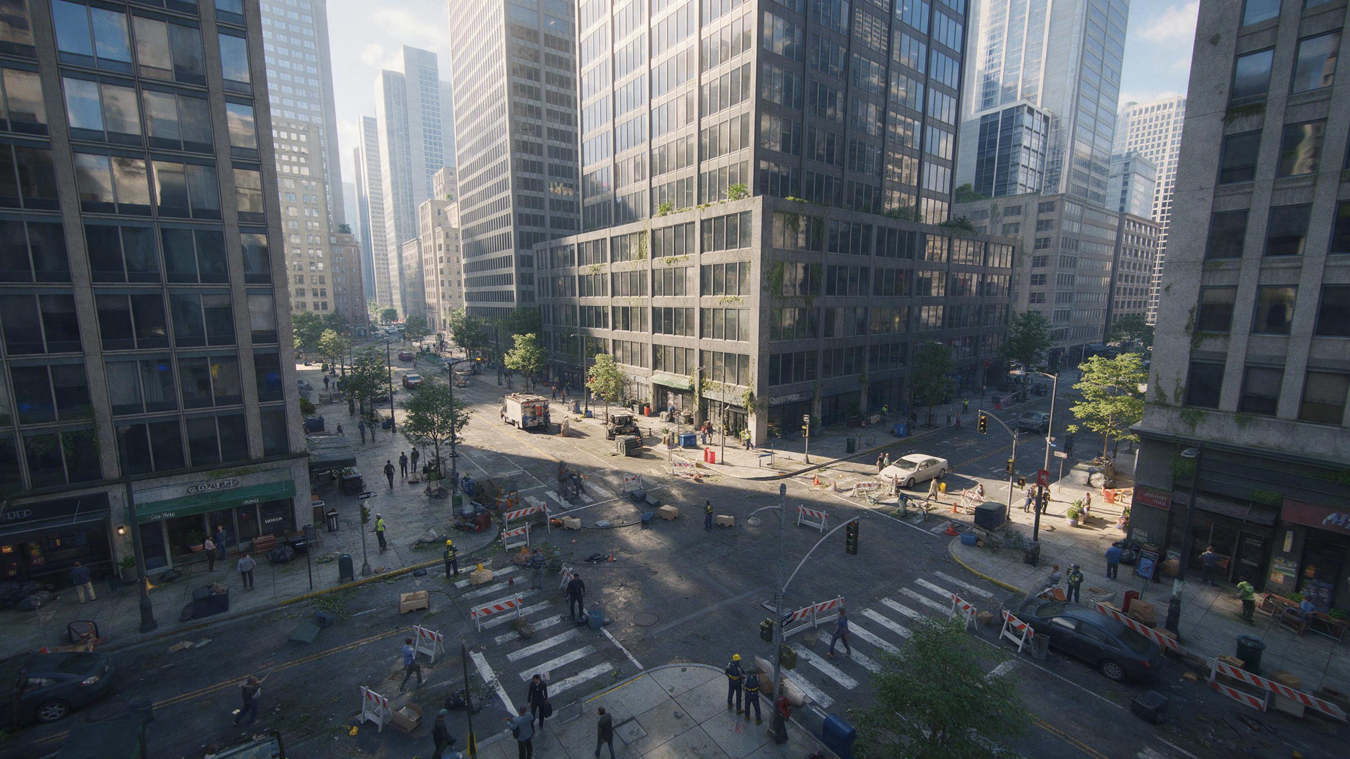 AI generated: Seedream 5 prompt: Epic cinematic aireal view of a major modern city ... (Seedream 5 - Concept Art)