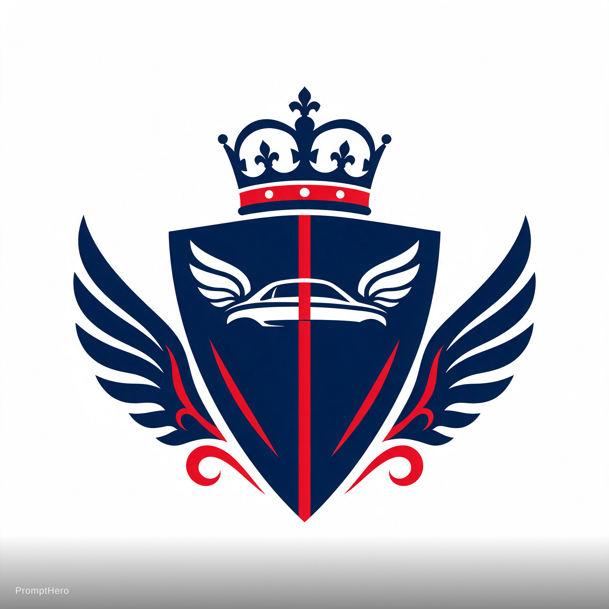 AI generated: Seedream 5 prompt: Chauffer wings chauffer company london navy blue a... (Seedream 5 - Logos, Icons & Design)