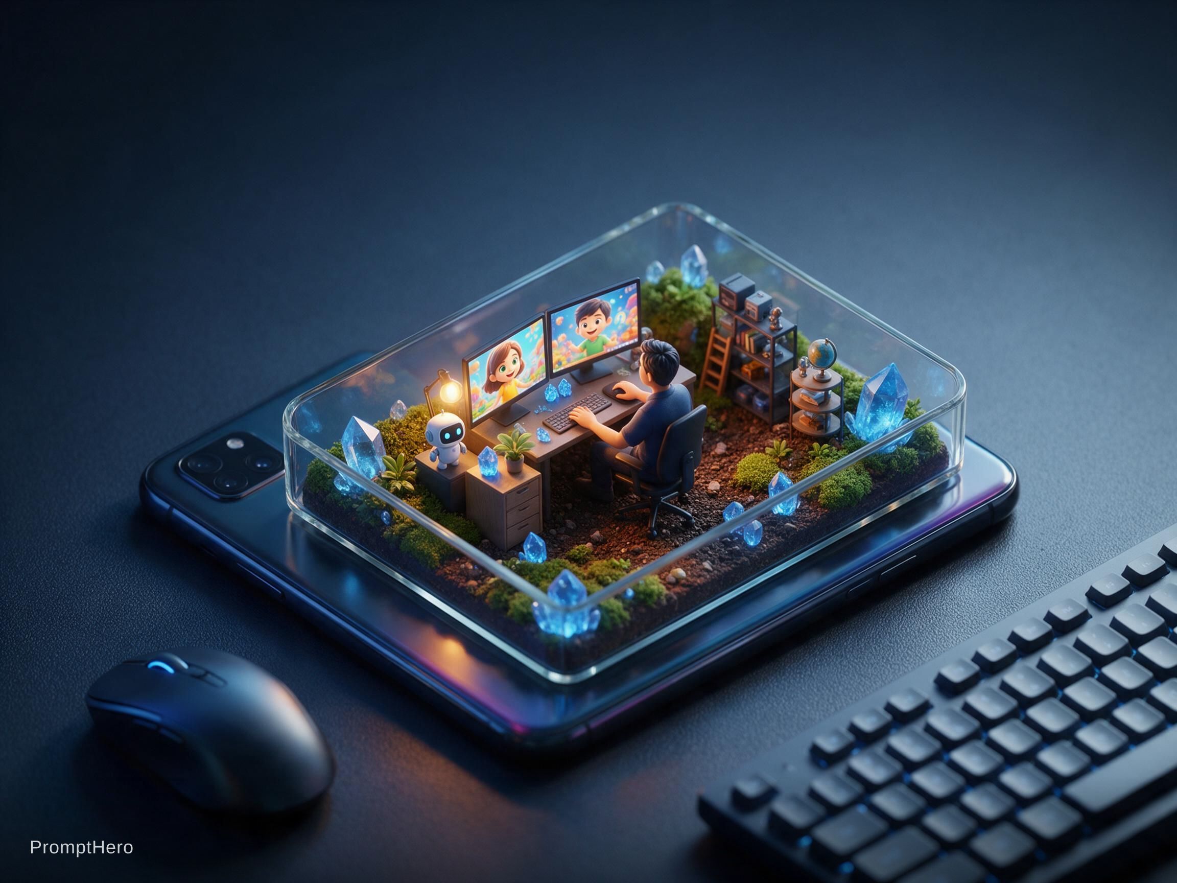 AI generated: Seedream 5 prompt: A hyper-realistic isometric 3D render. A modern gl... (Seedream 5 - Photography)
