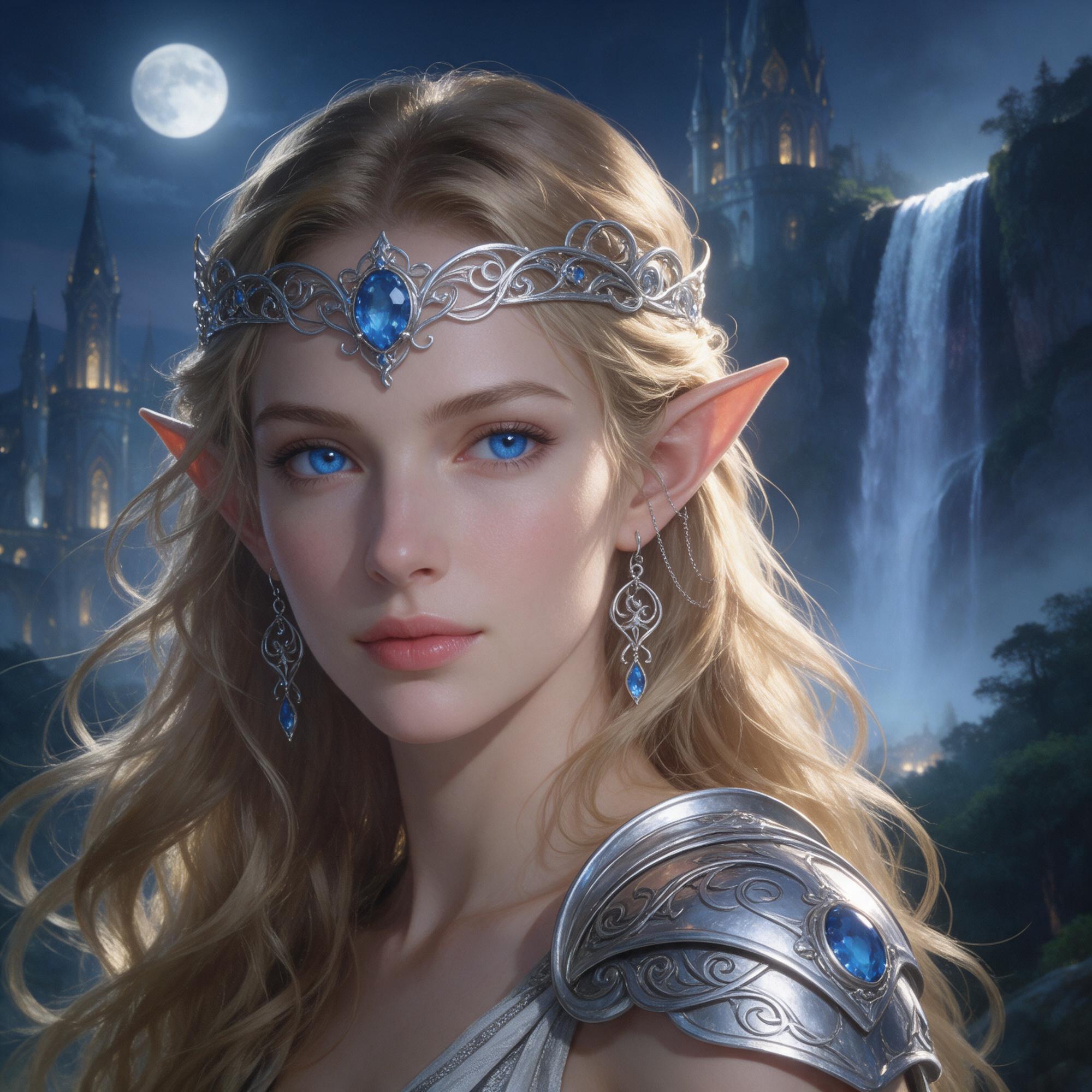 صورة مولدة بالذكاء الاصطناعي: Seedream 5 prompt: A beautiful female elf in a close-up portrait, fai... (نموذج Seedream 5 - صور شخصية)