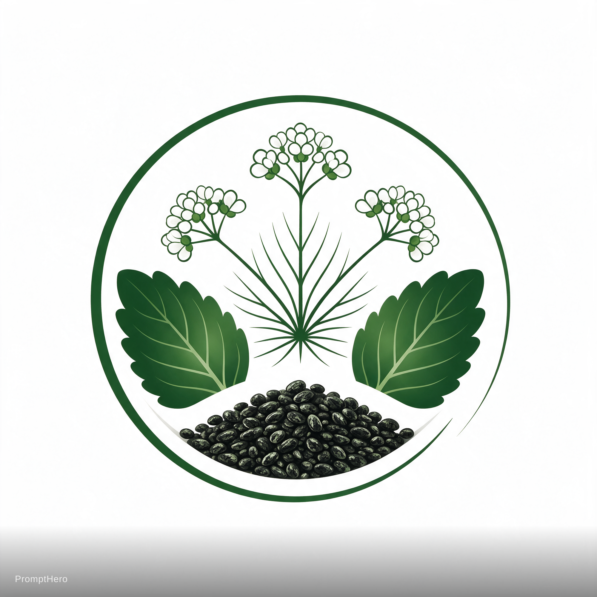 صورة مولدة بالذكاء الاصطناعي: مطالبة Seedream 5: شعار لعلامة تجارية للأغذية تعتمد على بذور الشيا... (نموذج Seedream 5 - شعارات وتصميم)