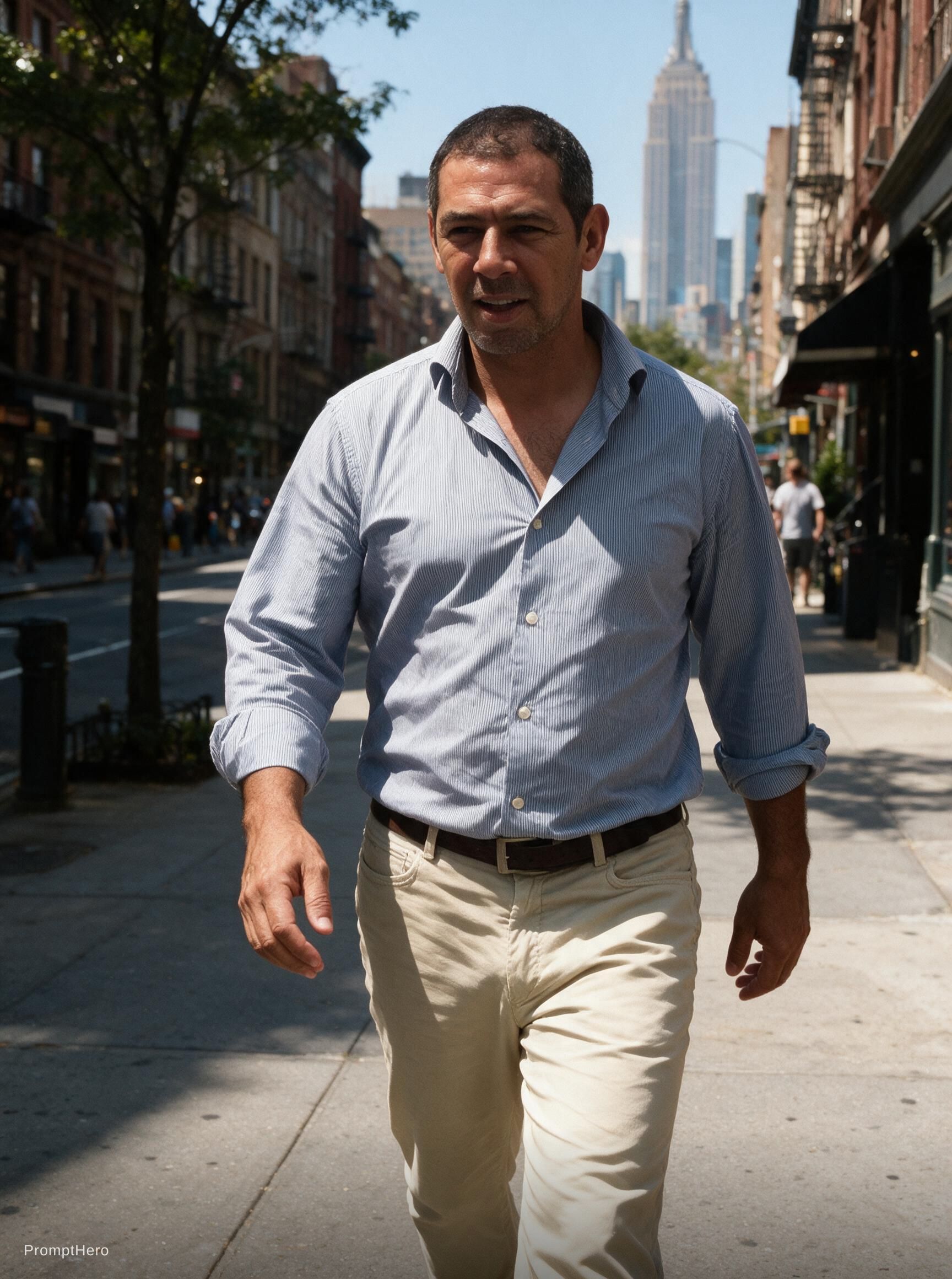 صورة مولدة بالذكاء الاصطناعي: Seedream 5 prompt: me having a walk in new york (نموذج Seedream 5 - فن مفاهيمي)