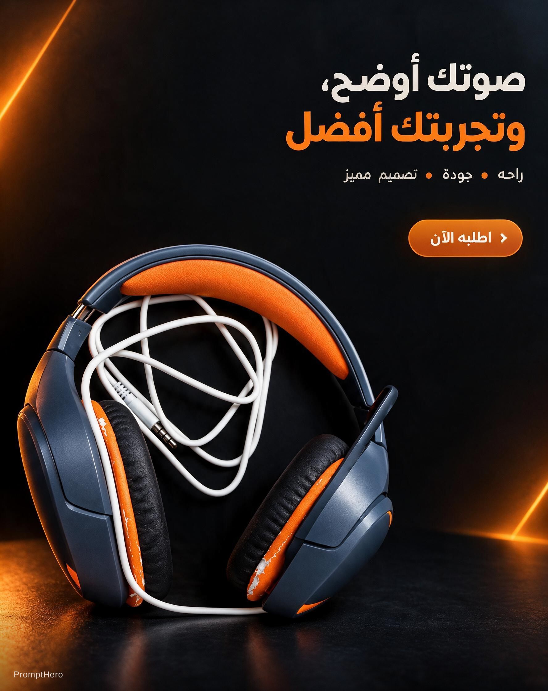 AI generated: Seedream 5 prompt: إعلان لسماعة (Seedream 5 - Concept Art)