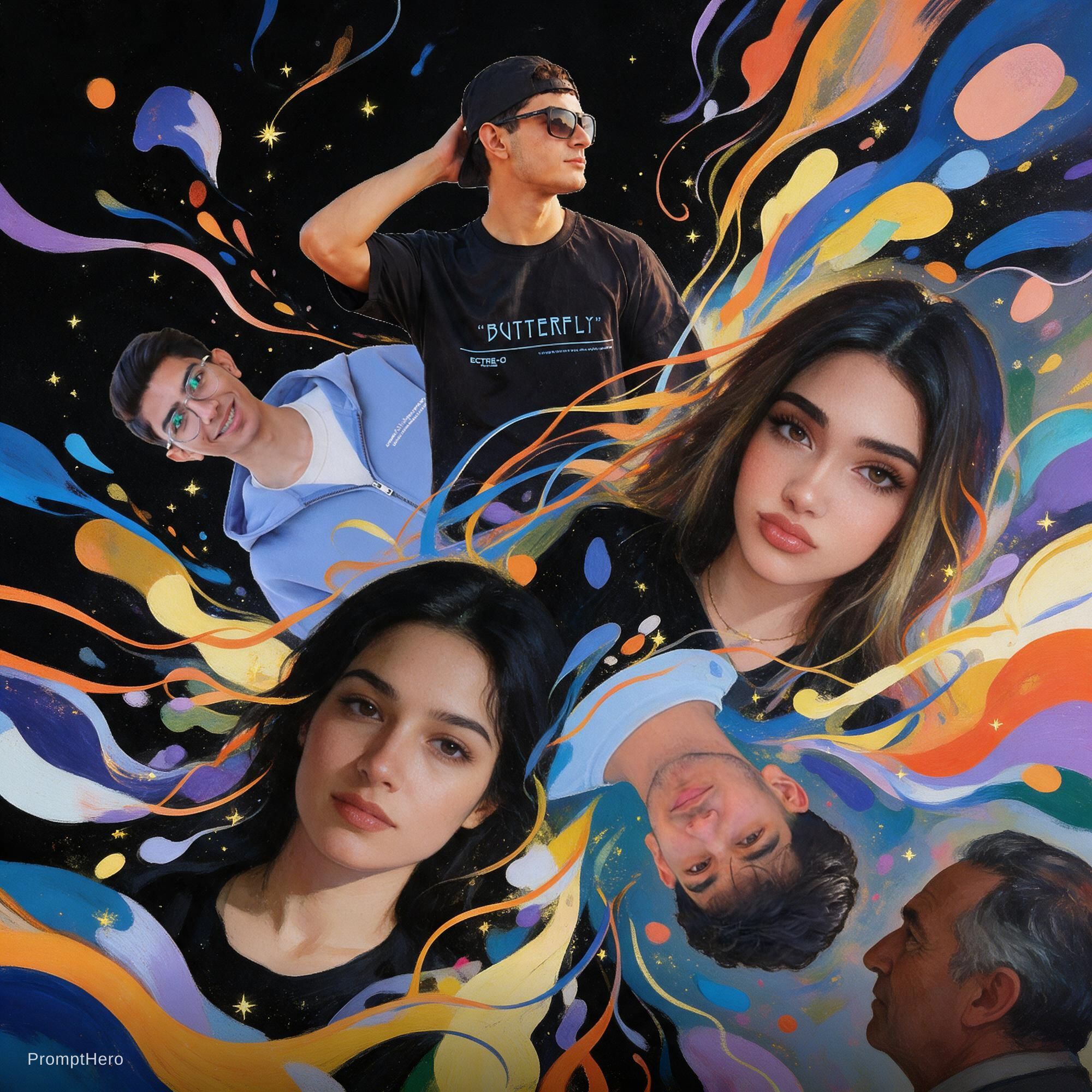 صورة مولدة بالذكاء الاصطناعي: Seedream 5 prompt: A collage of diverse faces, rendered in a vibrant,... (نموذج Seedream 5 - فن مفاهيمي)