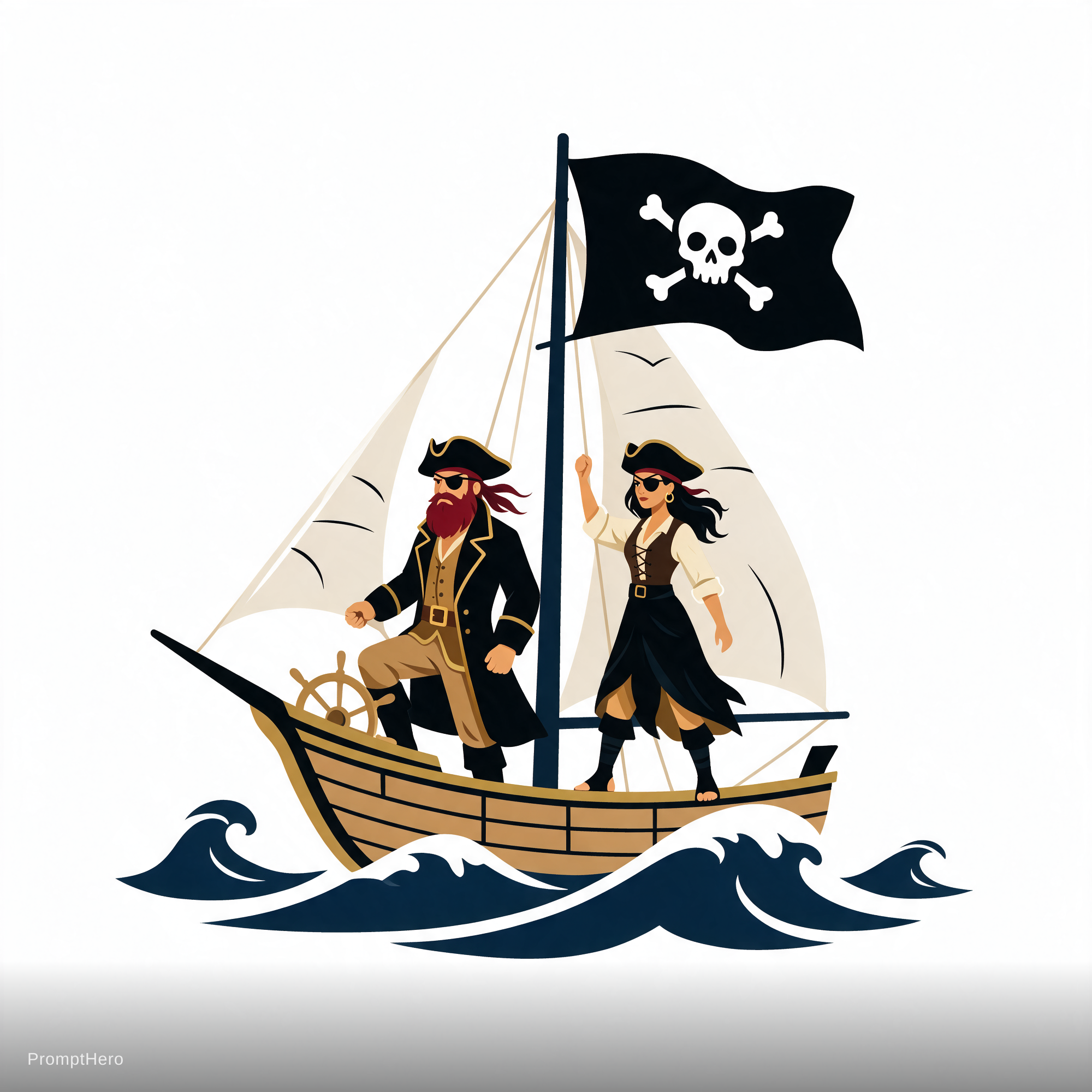 Seedream 5 prompt: quiero crear un pirata barba roja y a su lado una... - Seedream 5