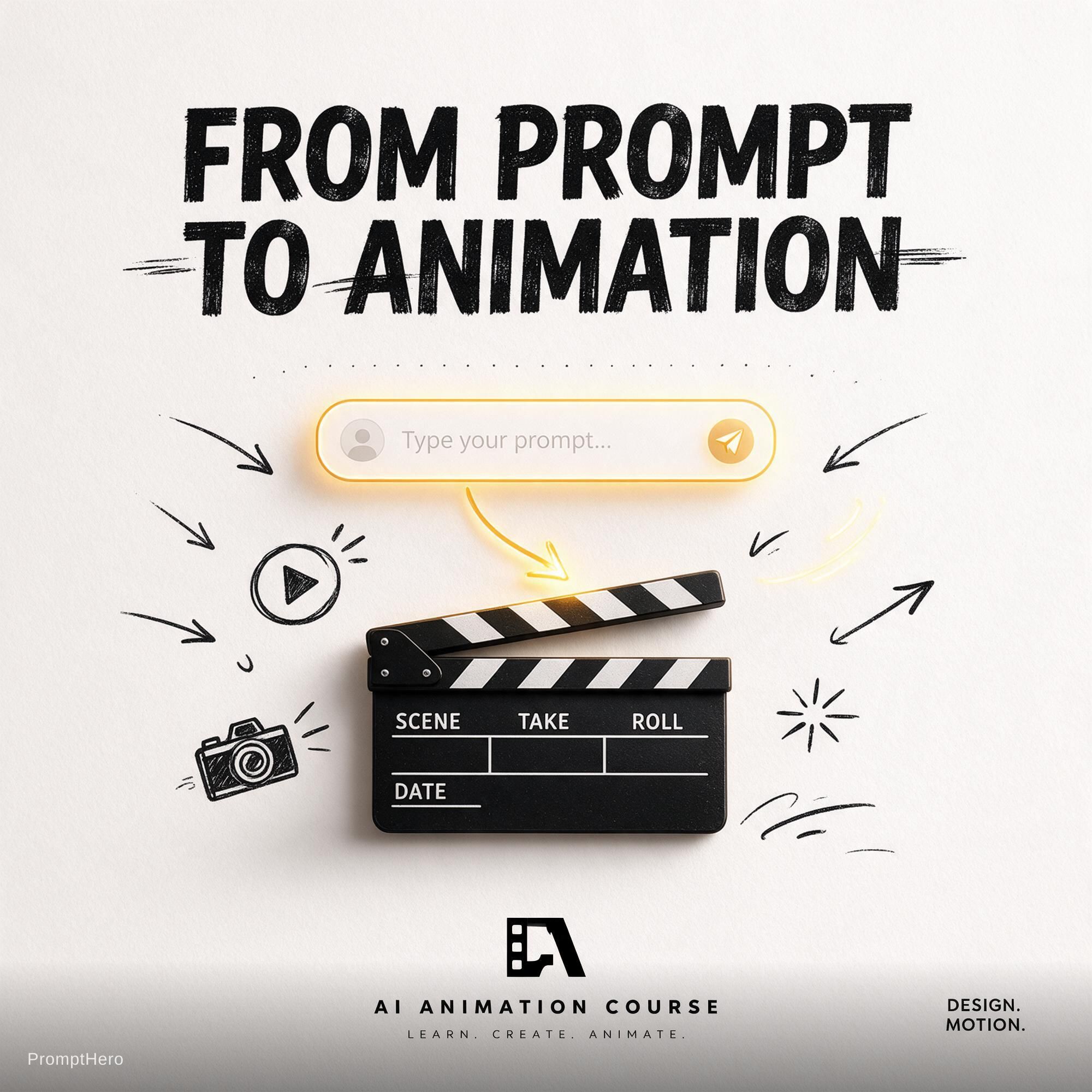صورة مولدة بالذكاء الاصطناعي: Seedream 5 prompt: A minimalist conceptual poster for an AI animation... (نموذج Seedream 5 - شعارات وتصميم)