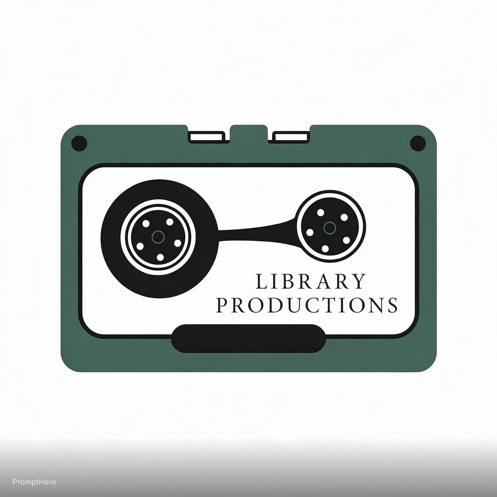 صورة مولدة بالذكاء الاصطناعي: Seedream 5 prompt: A cassette tape labeled "Library Productions" (نموذج Seedream 5 - فن مفاهيمي)