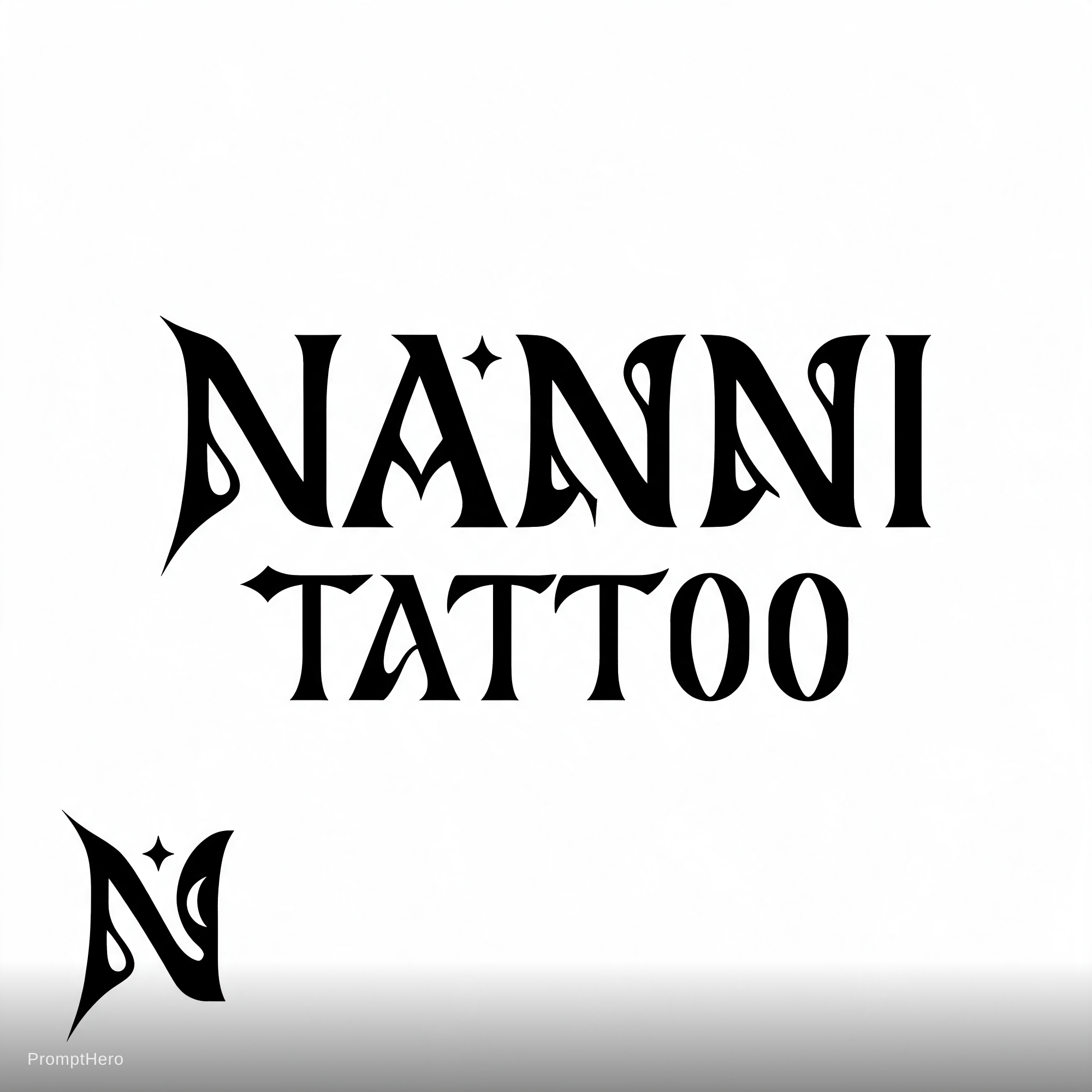 صورة مولدة بالذكاء الاصطناعي: Seedream 5 prompt: Tatto studio, called “Nanni tattos”, Black and whi... (نموذج Seedream 5 - فن مفاهيمي)