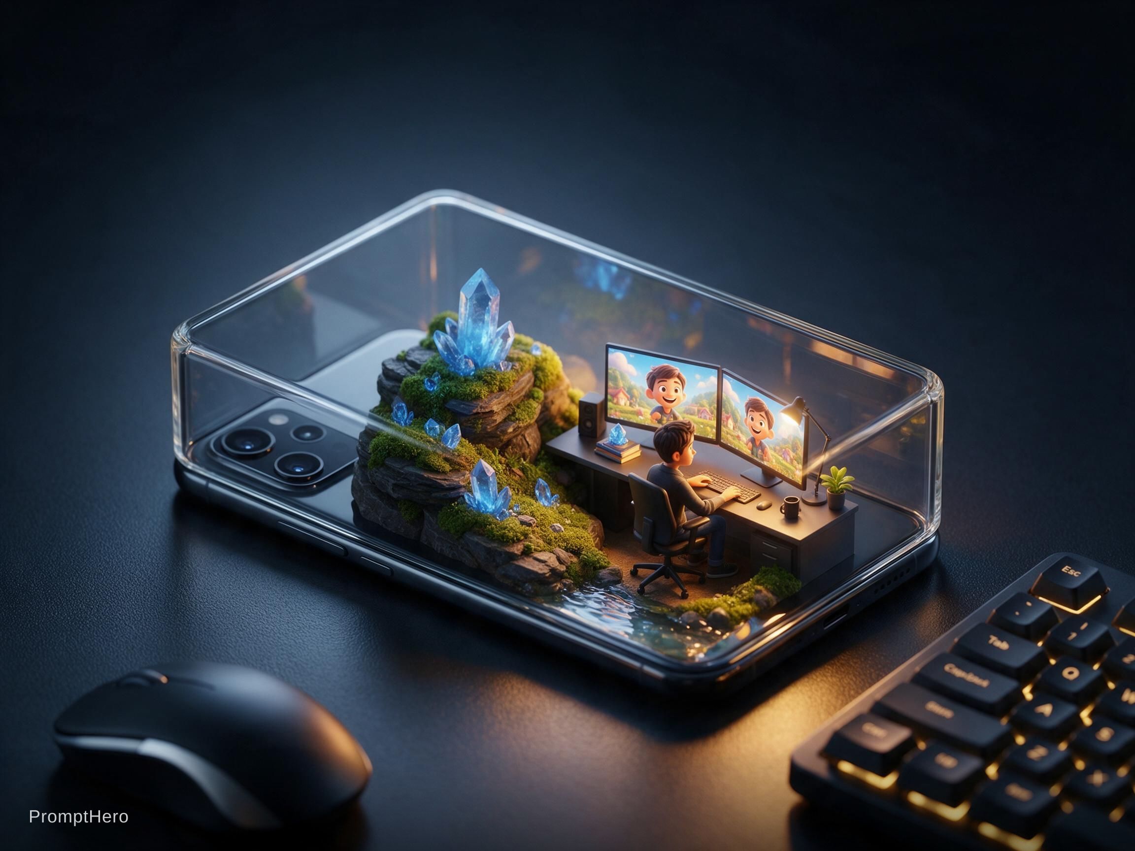 AI generated: Seedream 5 prompt: A hyper-realistic isometric 3D render. A modern gl... (Seedream 5 - Photography)