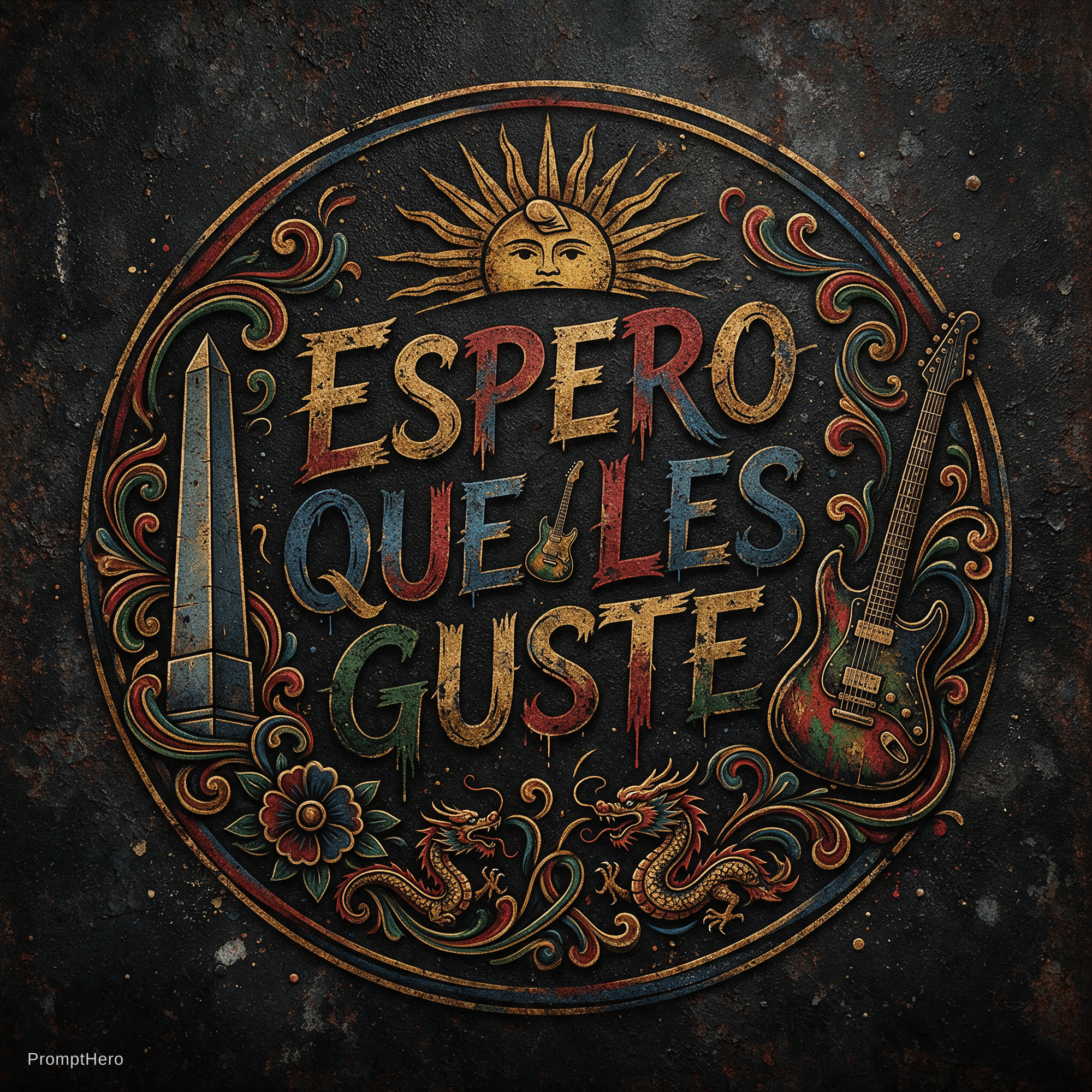 AI generated: Seedream 5 prompt: Nombre de la Banda: Espero que les guste Género: R... (Seedream 5 - Logos, Icons & Design)